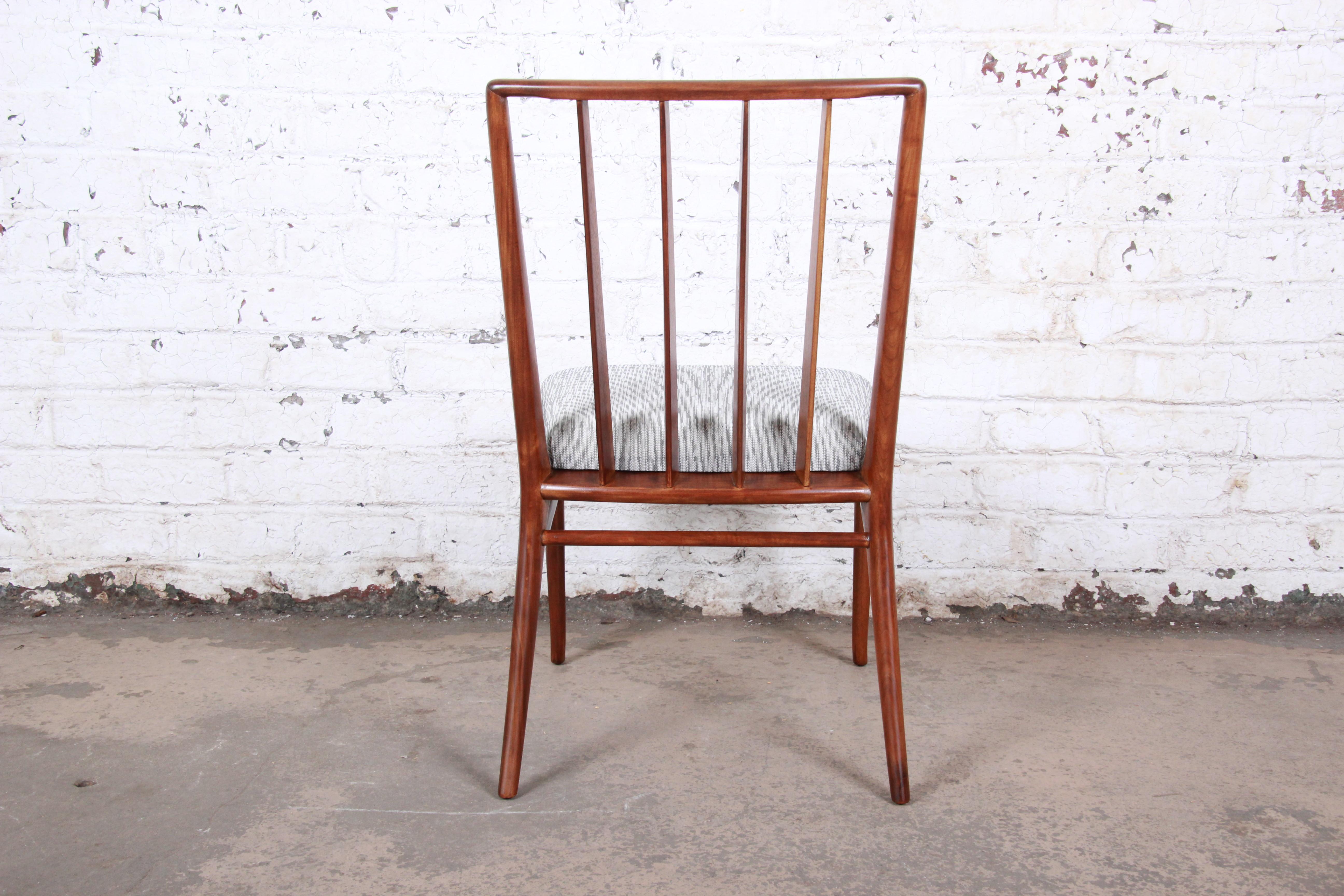Robsjohn-Gibbings for Widdicomb Sculpted Walnut Dining Chairs, Fully Restored 6