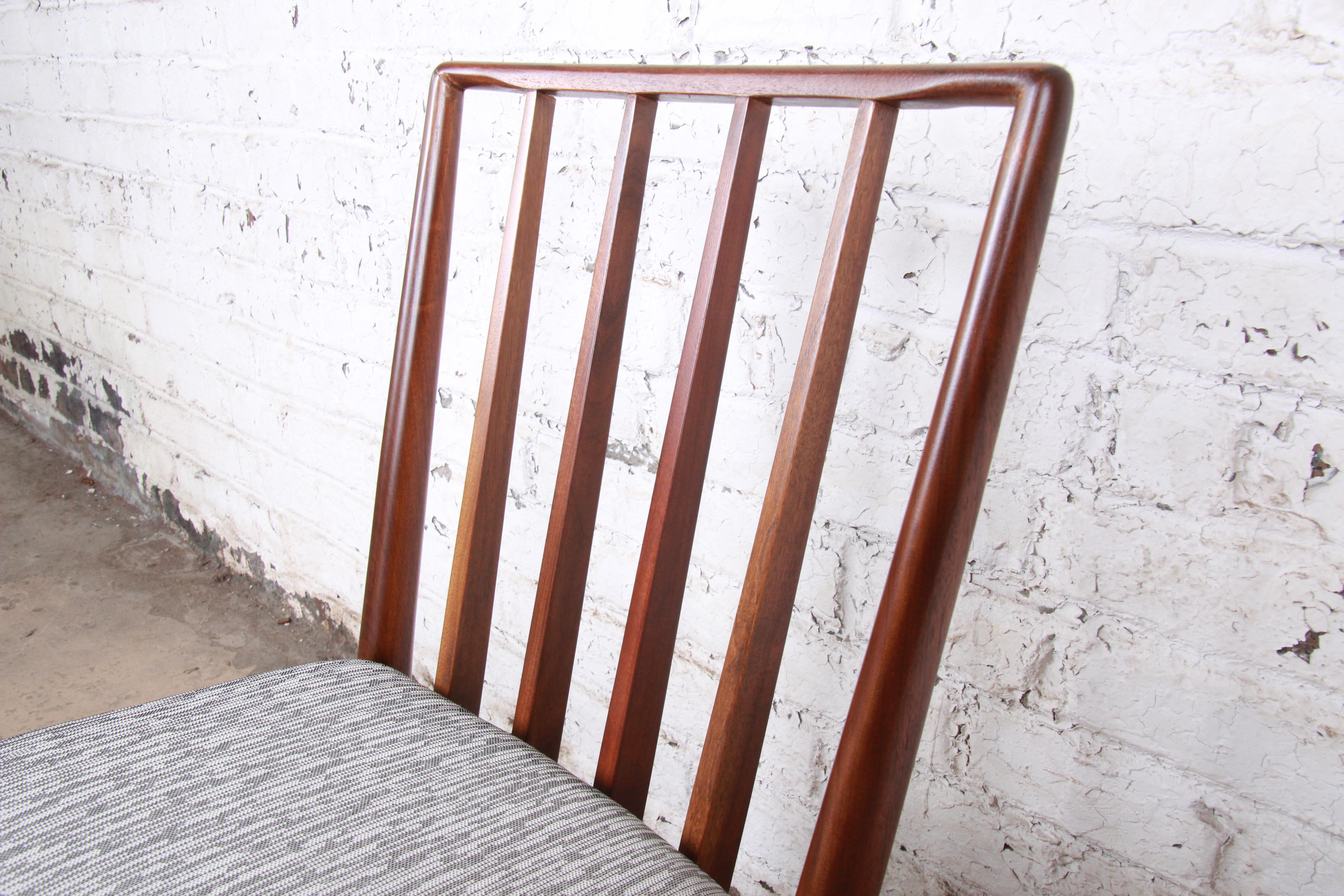 Robsjohn-Gibbings for Widdicomb Sculpted Walnut Dining Chairs, Fully Restored 7