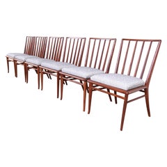 Robsjohn-Gibbings for Widdicomb Sculpted Walnut Dining Chairs, Fully Restored