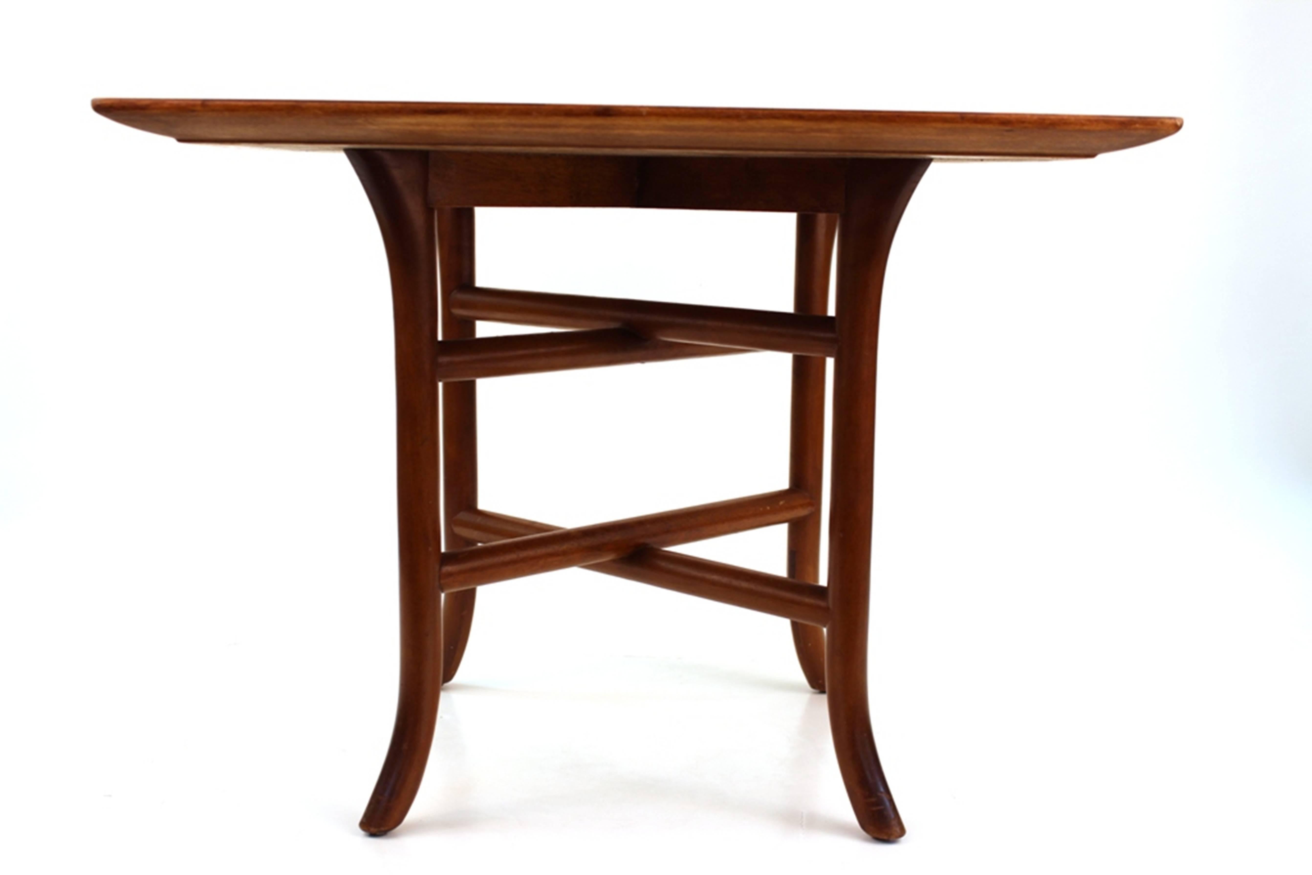 Robsjohn-Gibbings for Widdicomb Side Table with Square Top and Crossed Trestle In Good Condition In New York, NY