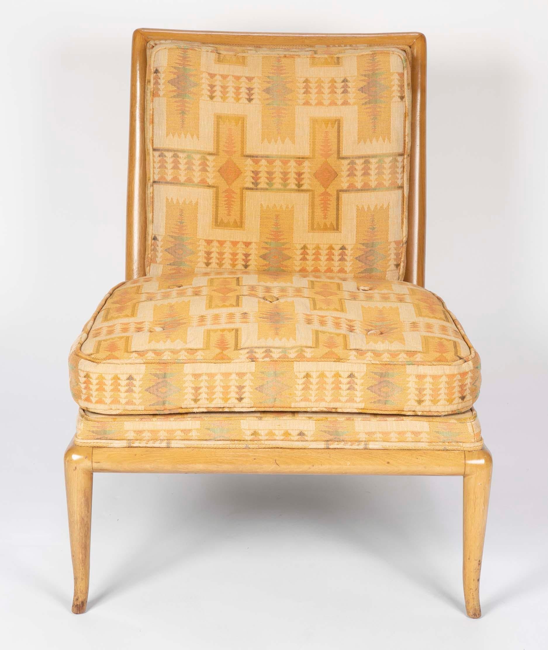 Robsjohn-Gibbings for Widdicomb slipper chair, midcentury.

Measures: Seat height 17
