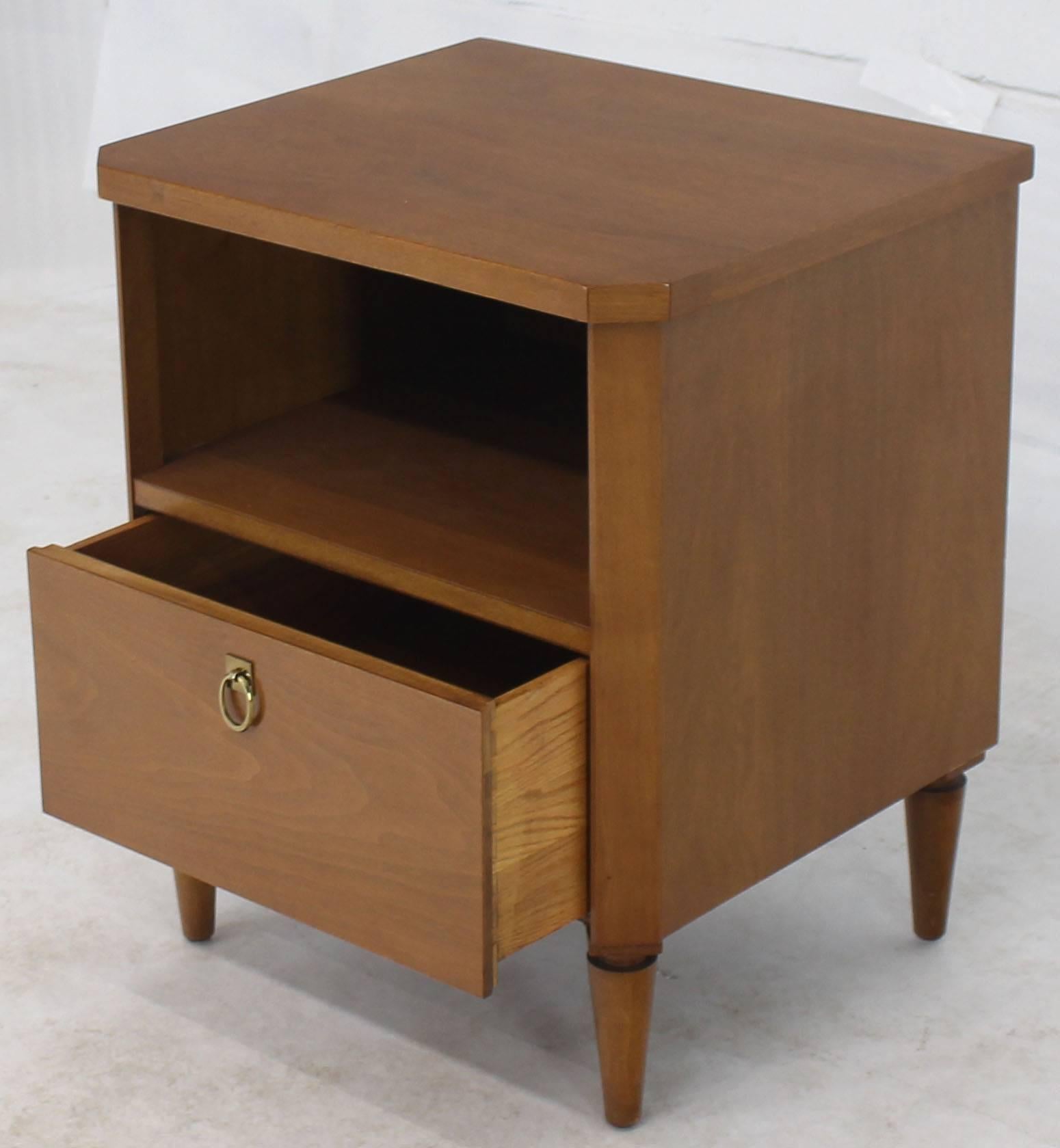 Mid-Century Modern Robsjohn Gibbings for Widdicomb Walnut Stand with Brass Pull