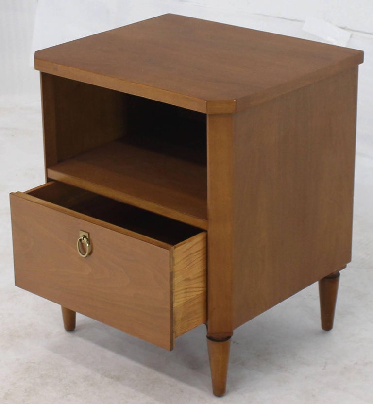 Mid-Century Modern Robsjohn Gibbings for Widdicomb Walnut Stand with Brass Pull For Sale