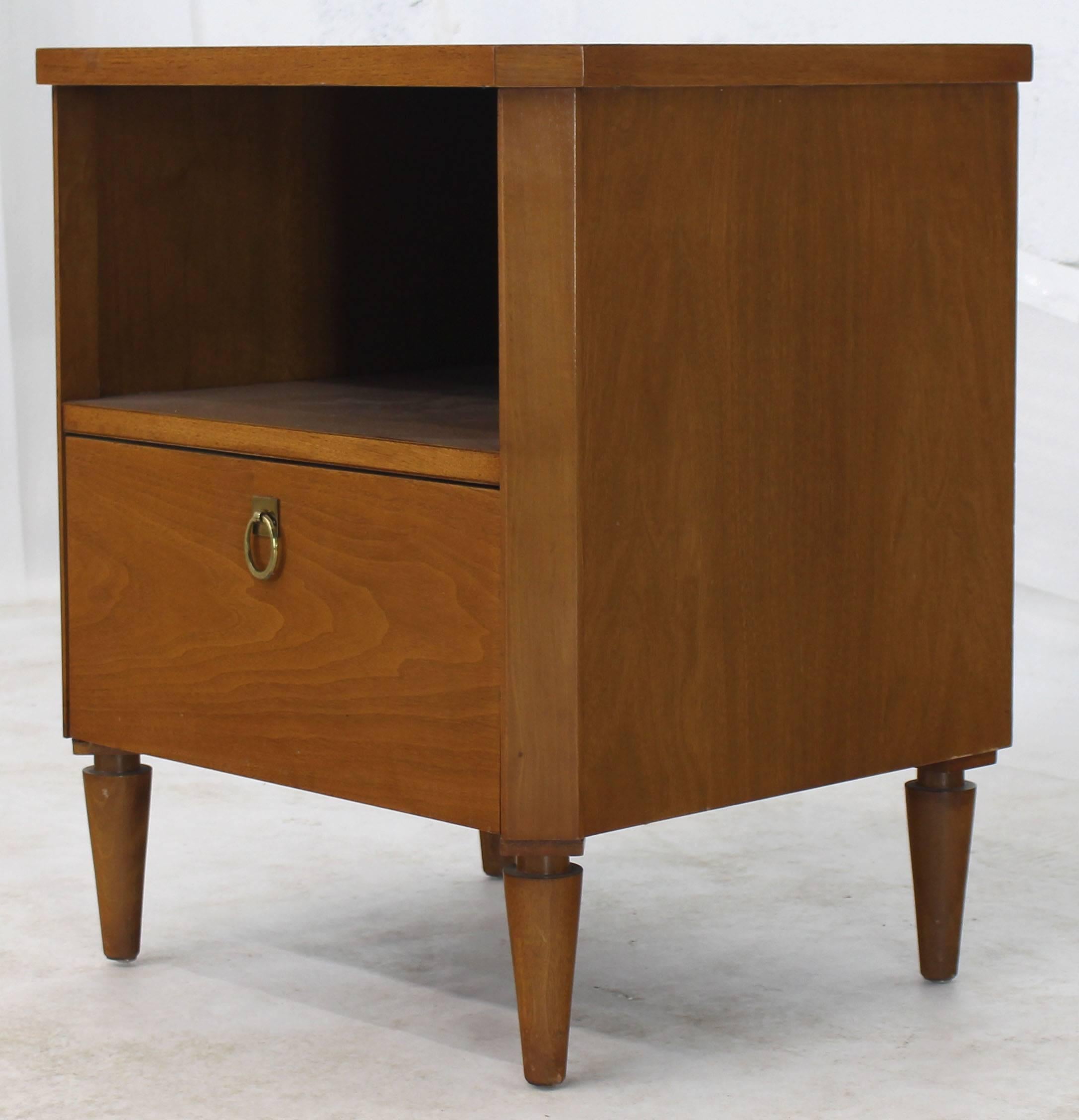 Robsjohn Gibbings for Widdicomb Walnut Stand with Brass Pull 2