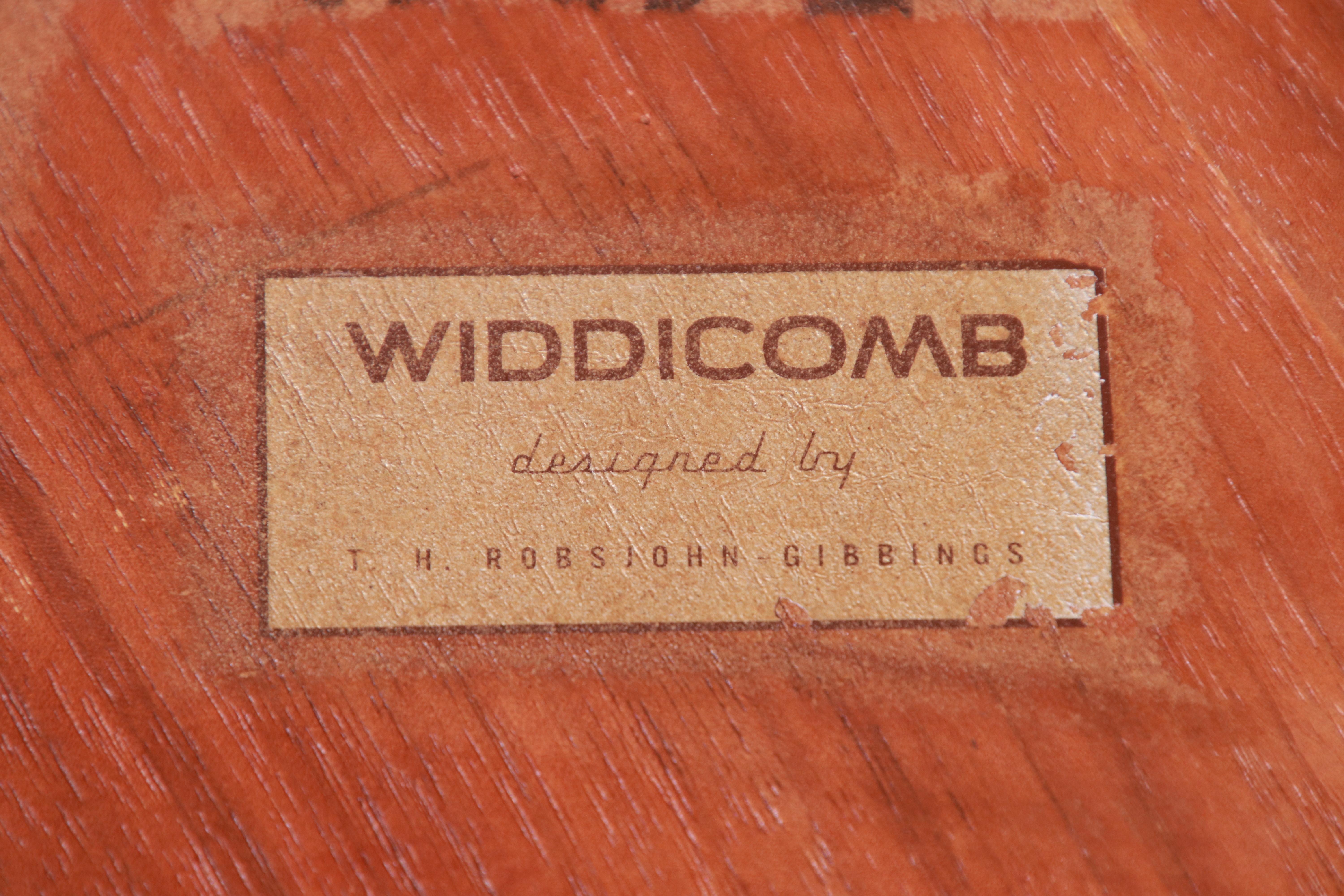 Robsjohn-Gibbings for Widdicomb Walnut Triangular Coffee Table, Newly Refinished For Sale 6