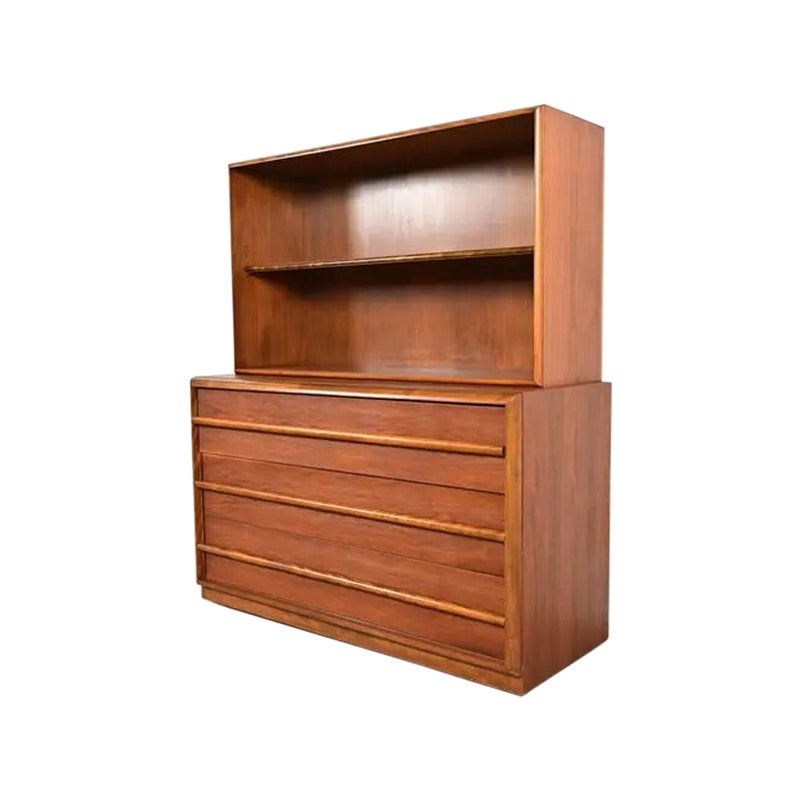 Robsjohn-Gibbings Mid-Century Modern Chest of Drawers With Bookcase, 1950s For Sale