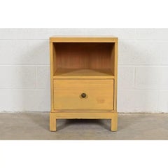 Robsjohn-Gibbings Mid-Century Modern Pickled Walnut Nightstand, Circa 1950s