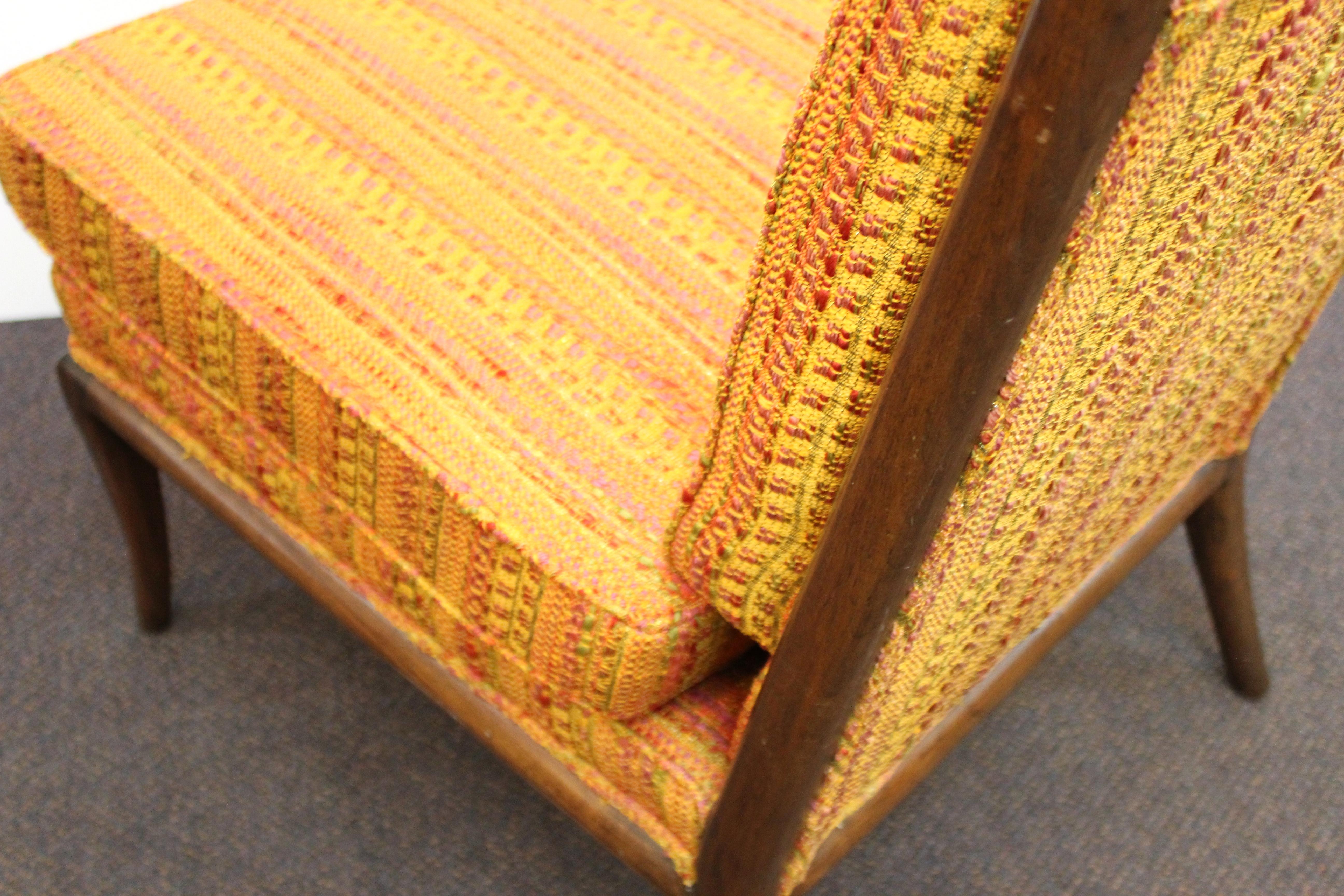 Robsjohn-Gibbings Mid-Century Modern Slipper Chairs in Original Fabric 4