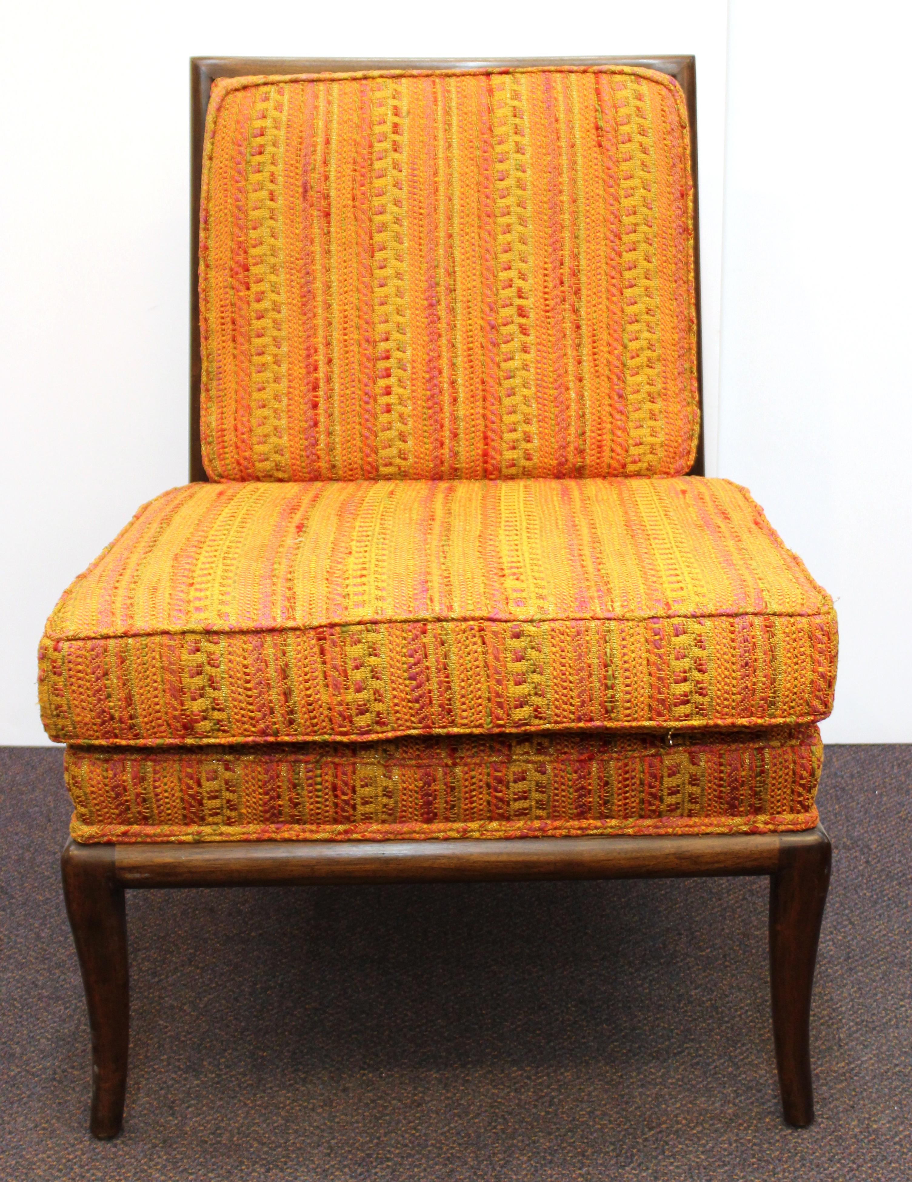 Mid-20th Century Robsjohn-Gibbings Mid-Century Modern Slipper Chairs in Original Fabric