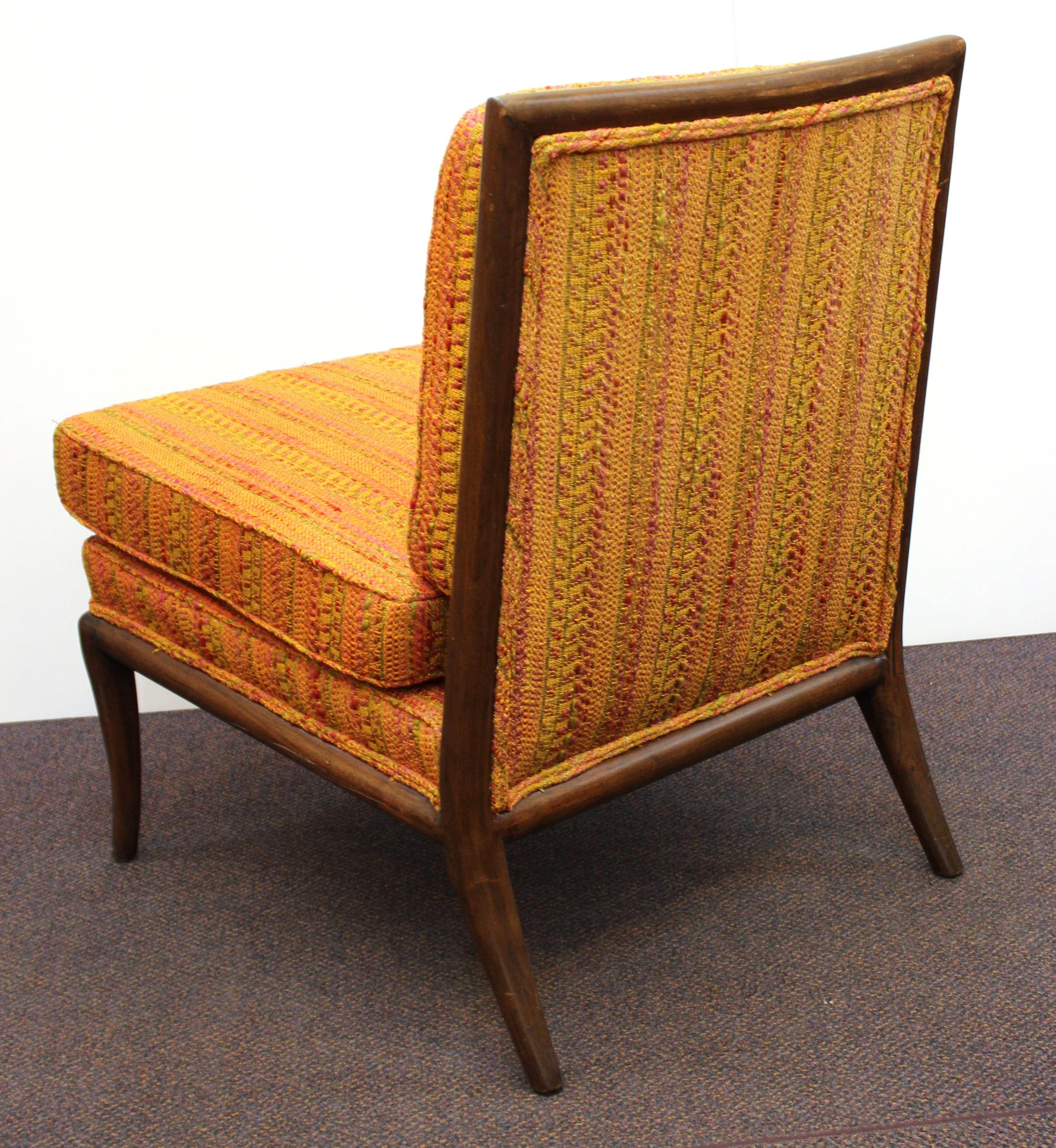 Robsjohn-Gibbings Mid-Century Modern Slipper Chairs in Original Fabric 2