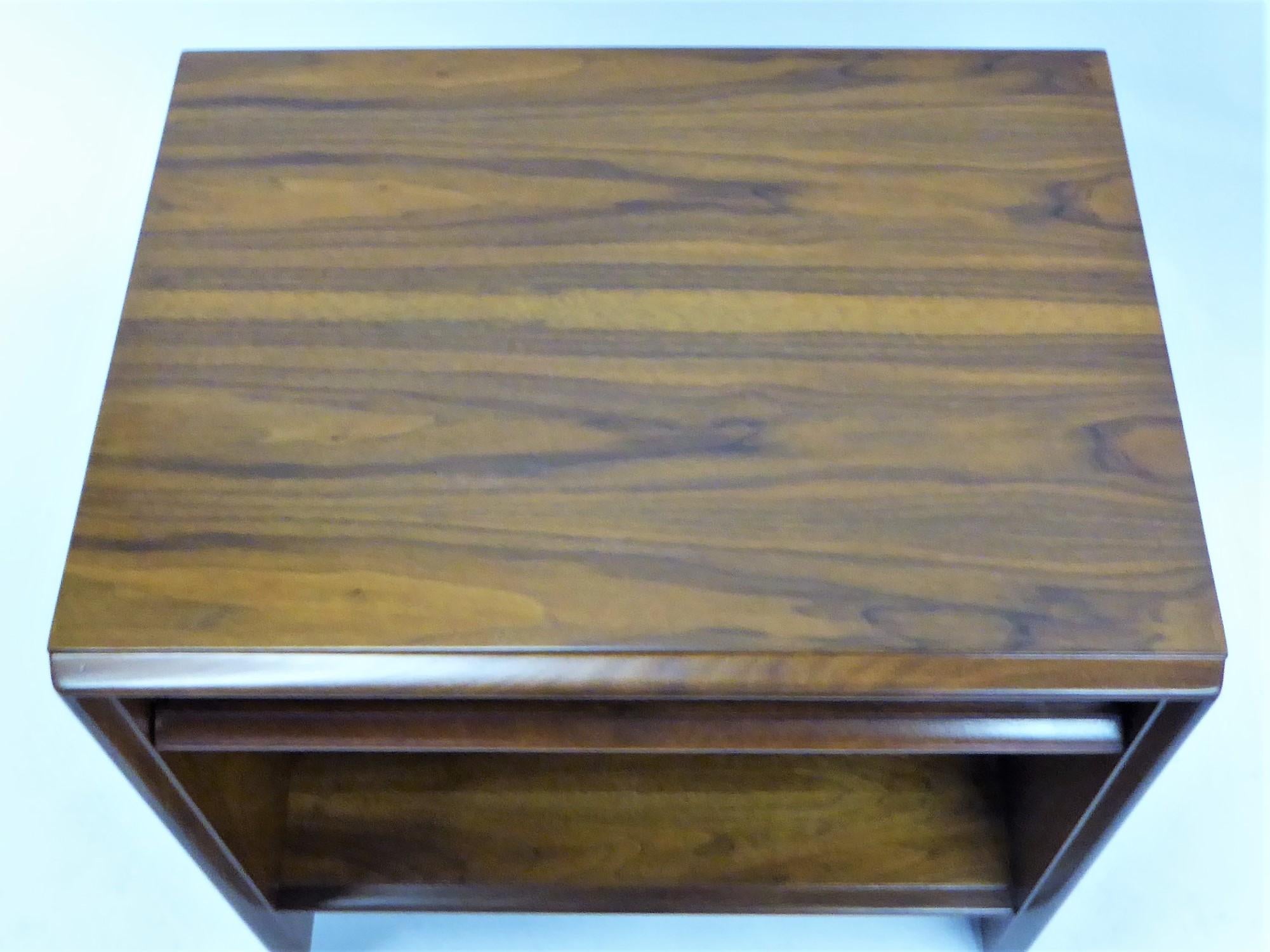 Mid-20th Century Robsjohn-Gibbings Single Drawer Black Walnut Night Table for Widdicomb