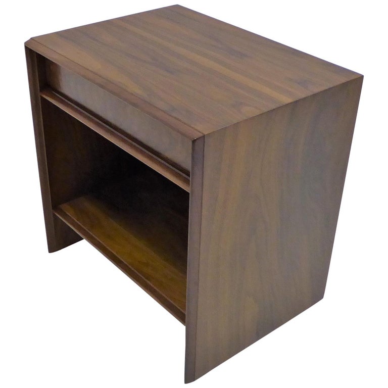 Robsjohn Gibbings Single Drawer Black Walnut Night Table For Widdicomb For Sale At 1stdibs