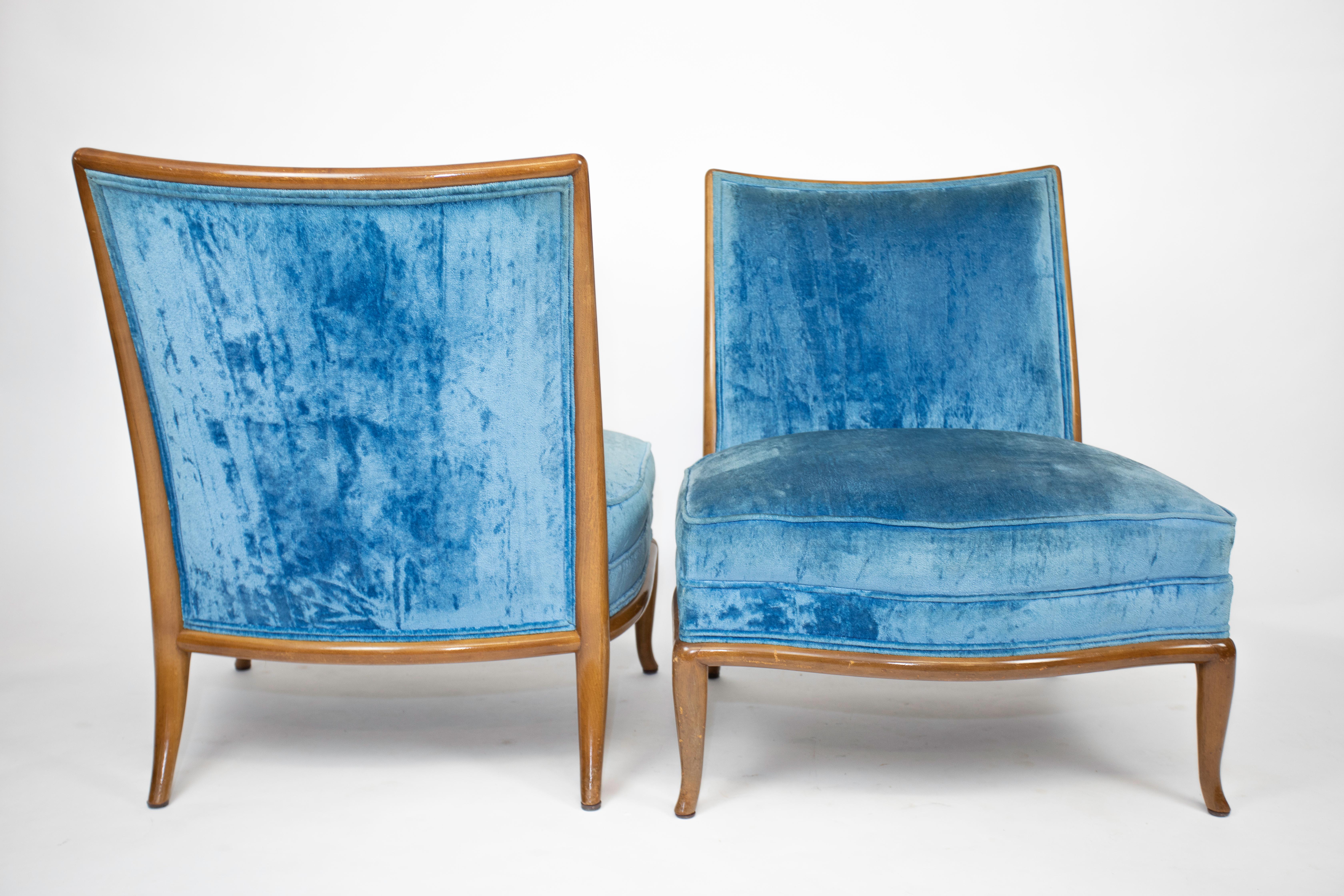 Mid-20th Century Robsjohn, Gibbings Slipper Chairs For Sale