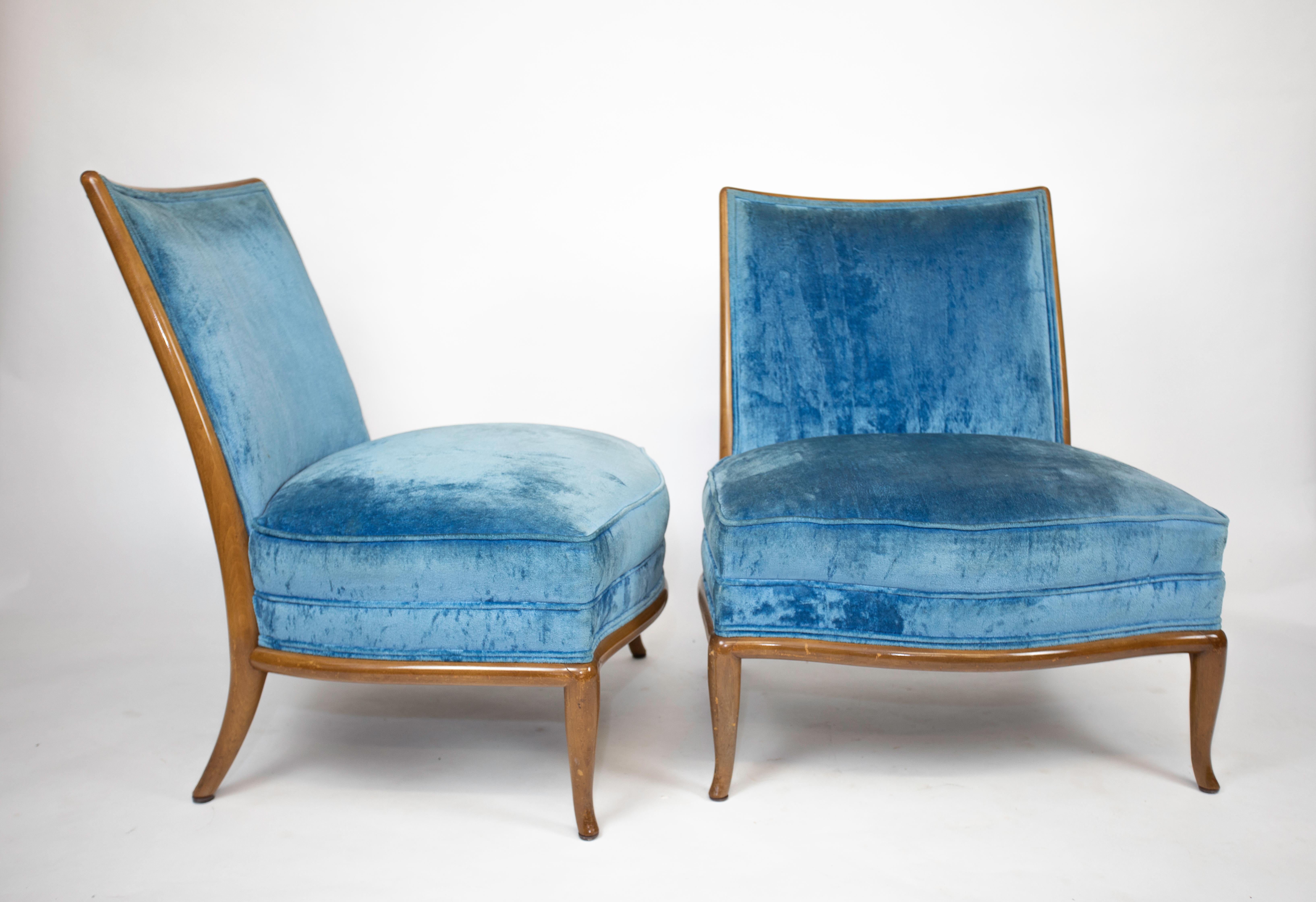 Upholstery Robsjohn, Gibbings Slipper Chairs For Sale