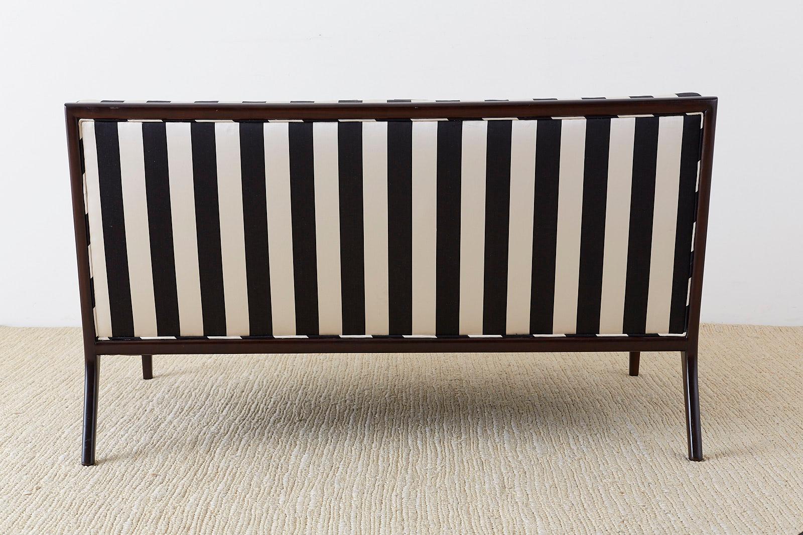 Robsjohn Gibbings Style Mahogany Open Arm Settee 3