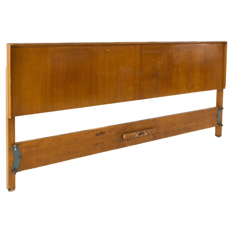 Robsjohn Gibbings Style Mid Century Cherry King Headboard For Sale at