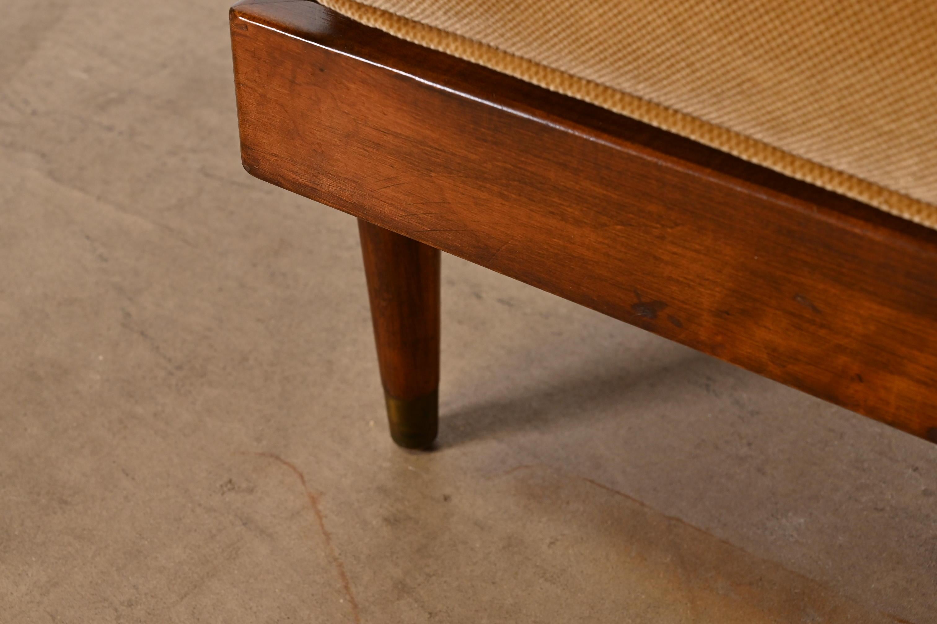 Robsjohn-Gibbings Style Mid-Century Modern Sculpted Walnut Lounge Chair For Sale 5