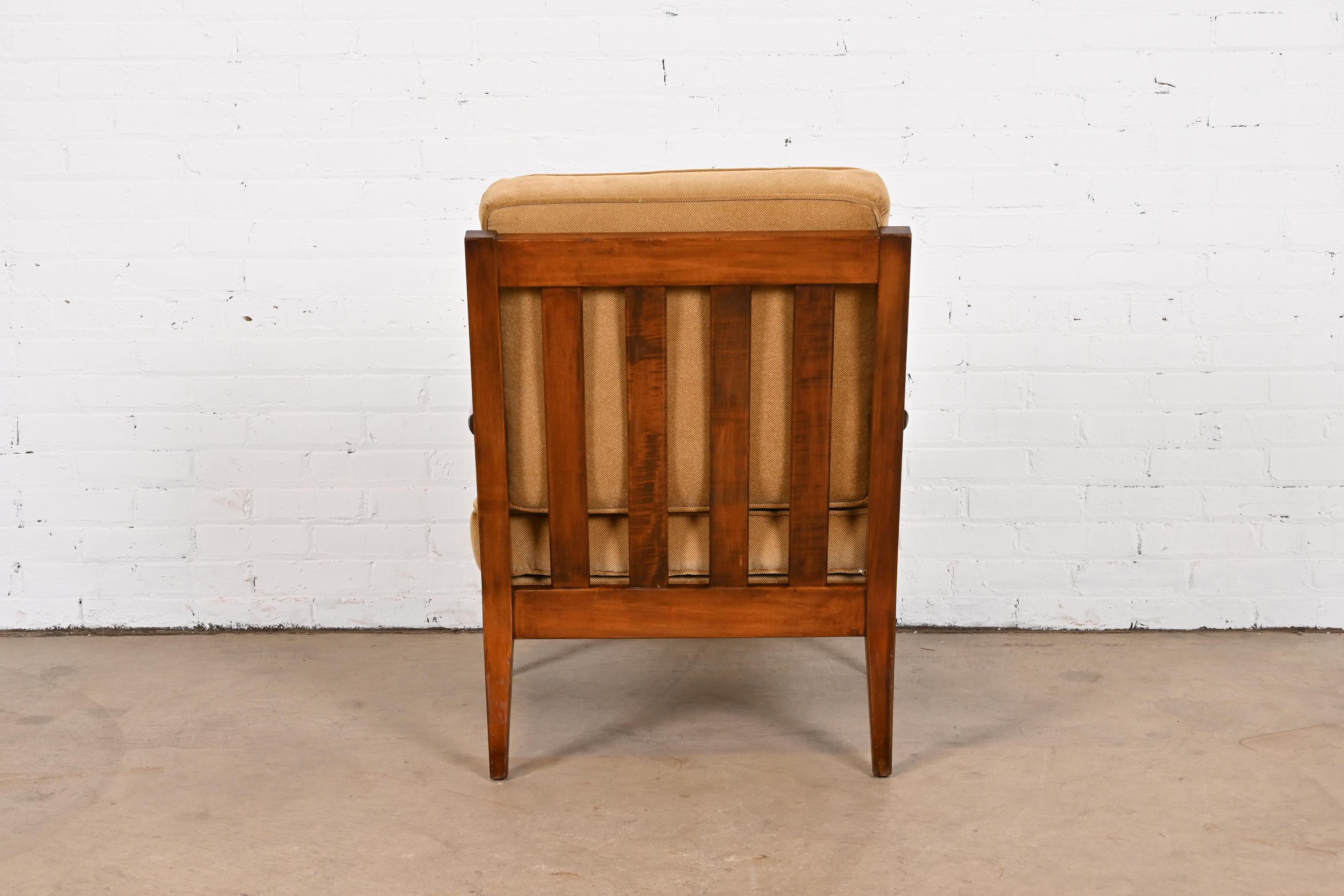 Robsjohn-Gibbings Style Mid-Century Modern Sculpted Walnut Lounge Chair For Sale 9
