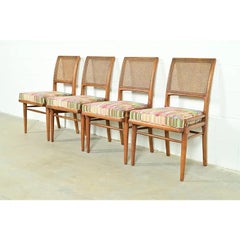 Robsjohn-Gibbings Style Mid-Century Modern Walnut Dining Chairs, Set of Four