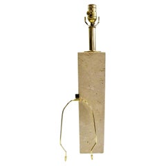 Robsjohn-Gibbings Style Organic Modern Travertine Marble Mid-Century Table Lamp
