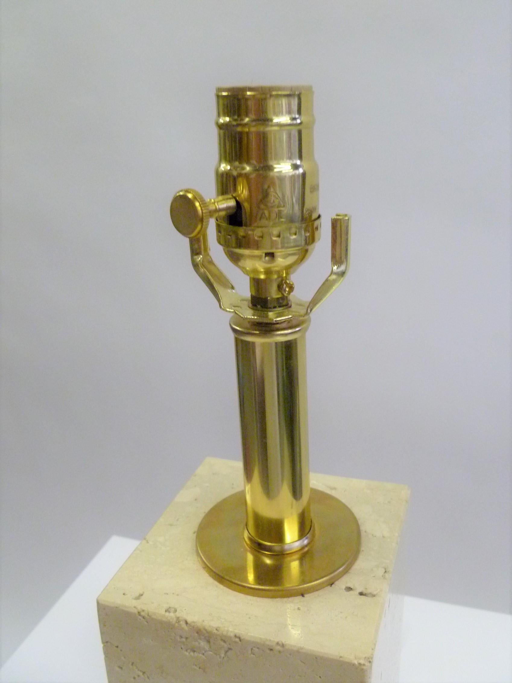 Robsjohn-Gibbings Style Organic Modern Travertine Marble Mid-Century Table Lamp 5