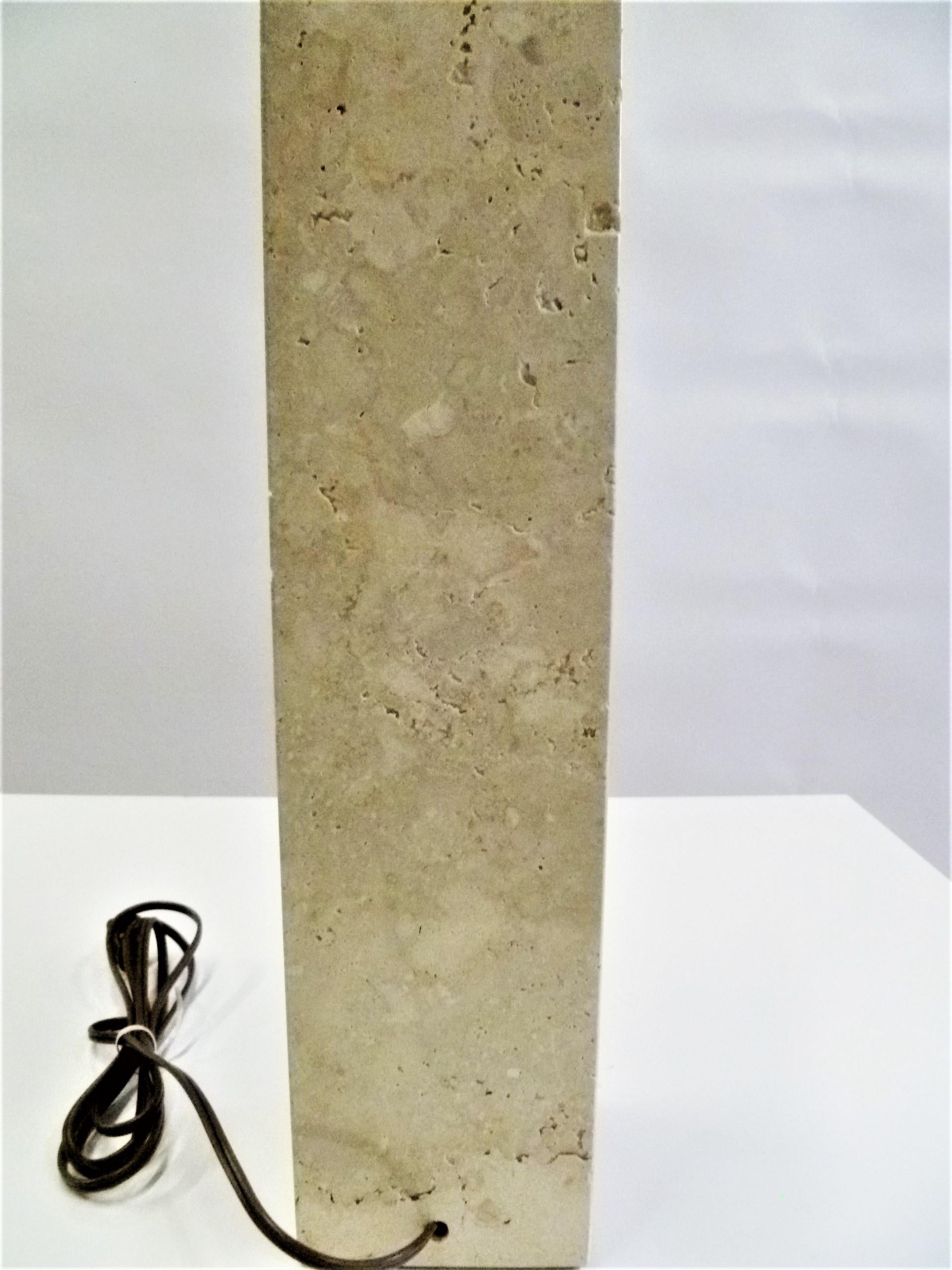 Robsjohn-Gibbings Style Organic Modern Travertine Marble Mid-Century Table Lamp 6