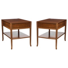 Vintage Robsjohn Gibbings Walnut Nightstands, Endtables