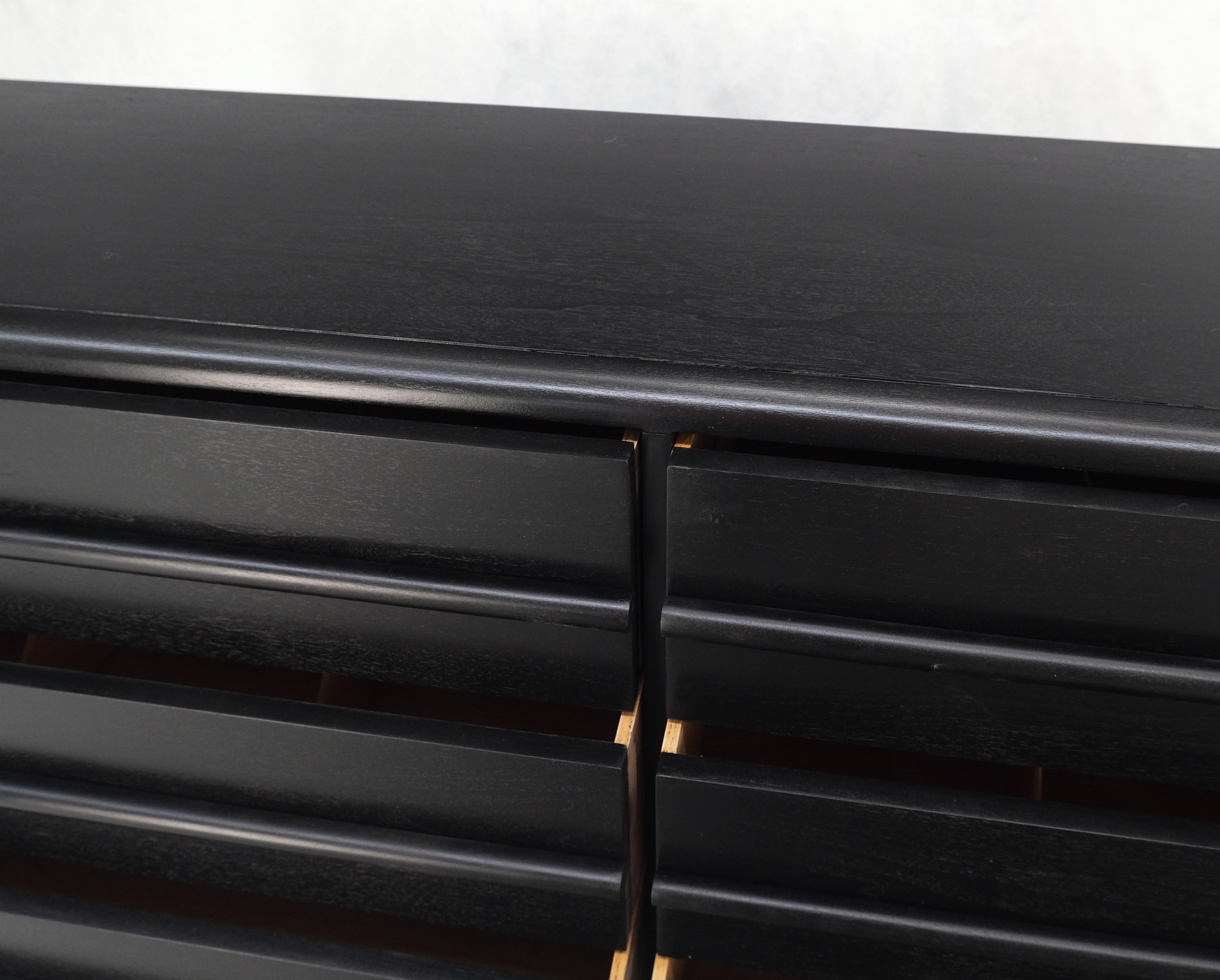 Mid-Century Modern Robsjohn Gibbings Widdicomb Ebonized Black Lacquer 6 Drawers Dresser Sharp Mint! For Sale