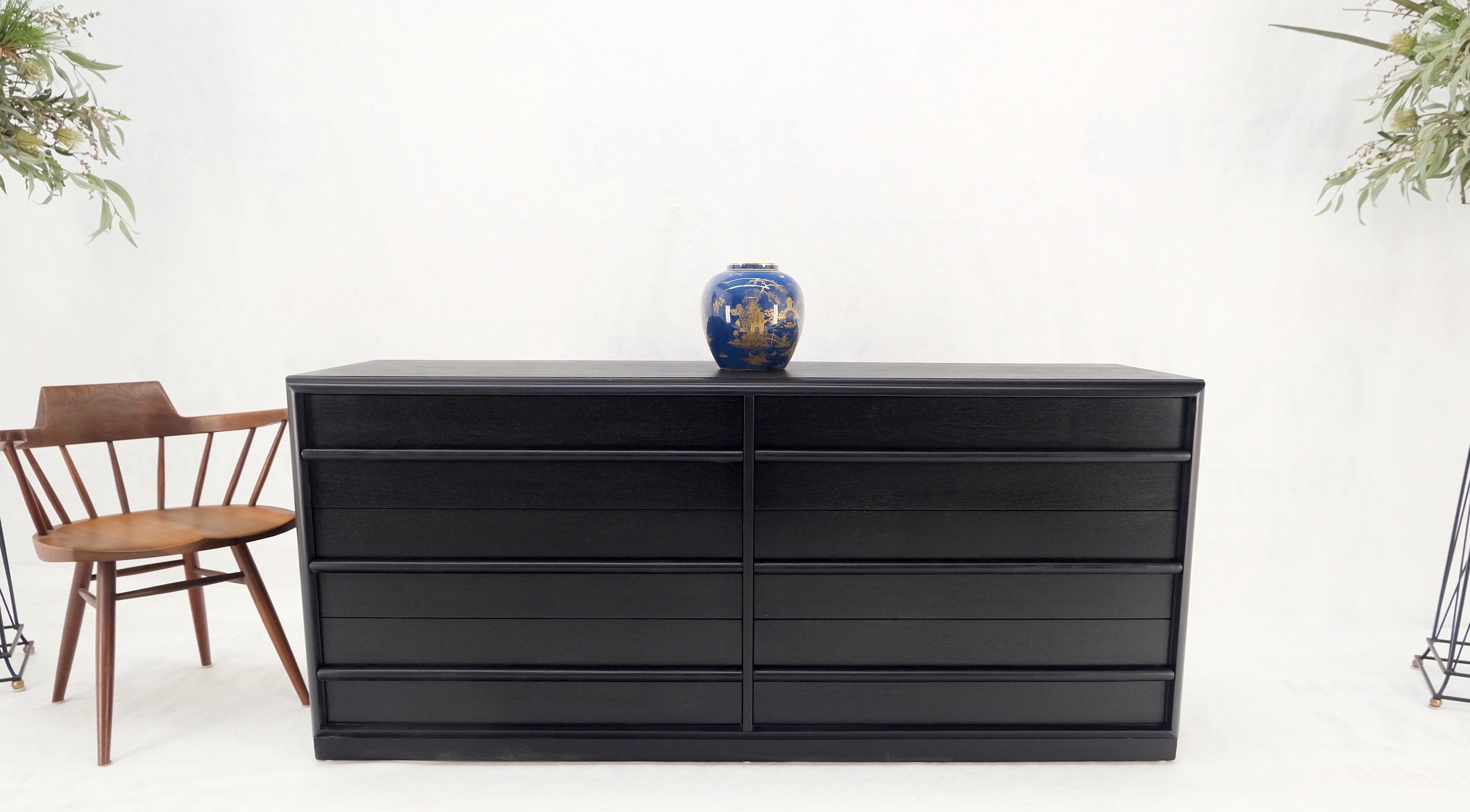 American Robsjohn Gibbings Widdicomb Ebonized Black Lacquer 6 Drawers Dresser Sharp Mint! For Sale