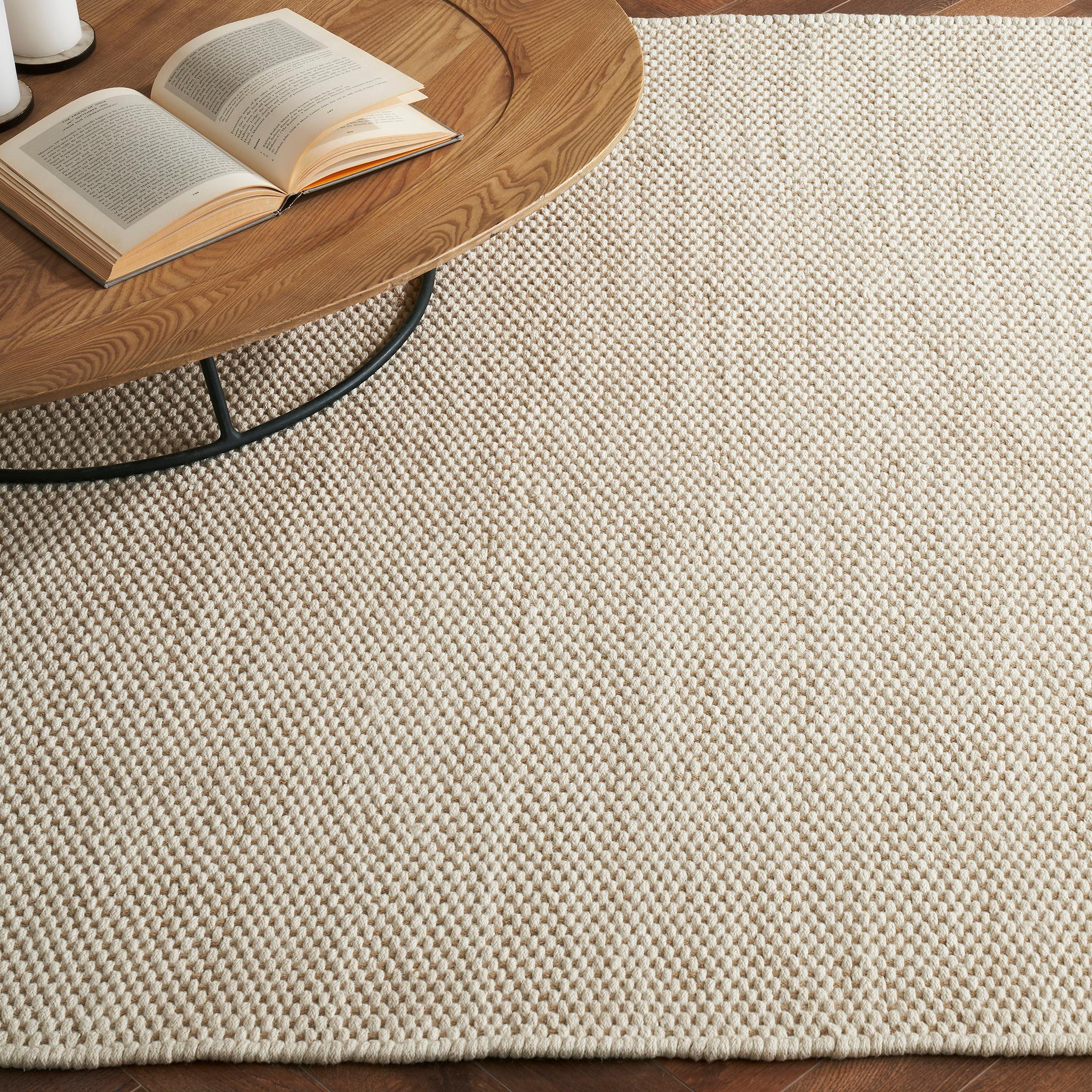 Indiano Robur 6x9ft avorio 100% iuta design tubolare tappeto di lusso tessuto a mano in vendita