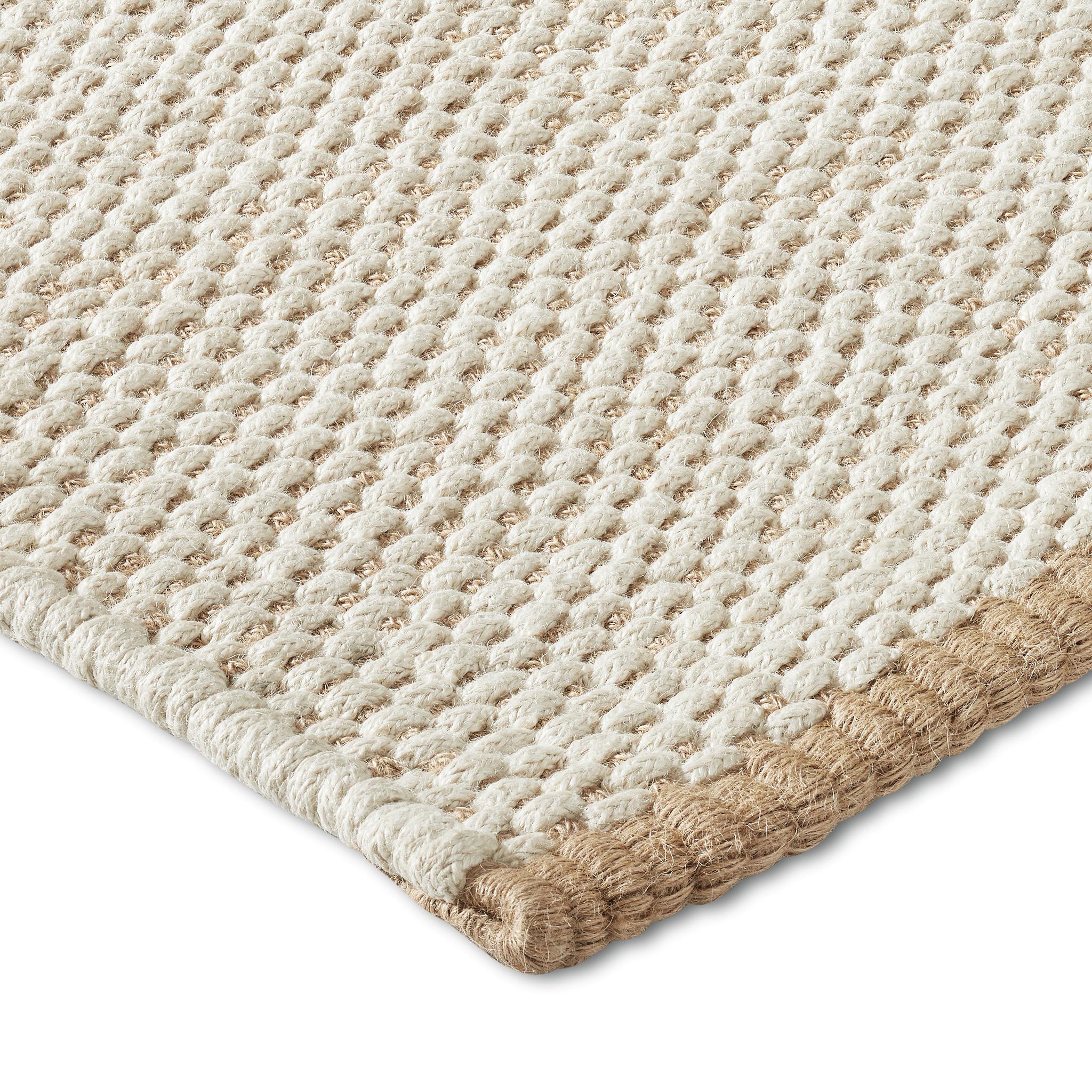 Jute Robur 8x10ft ivory 100% jute tubular design luxury handwoven rug For Sale