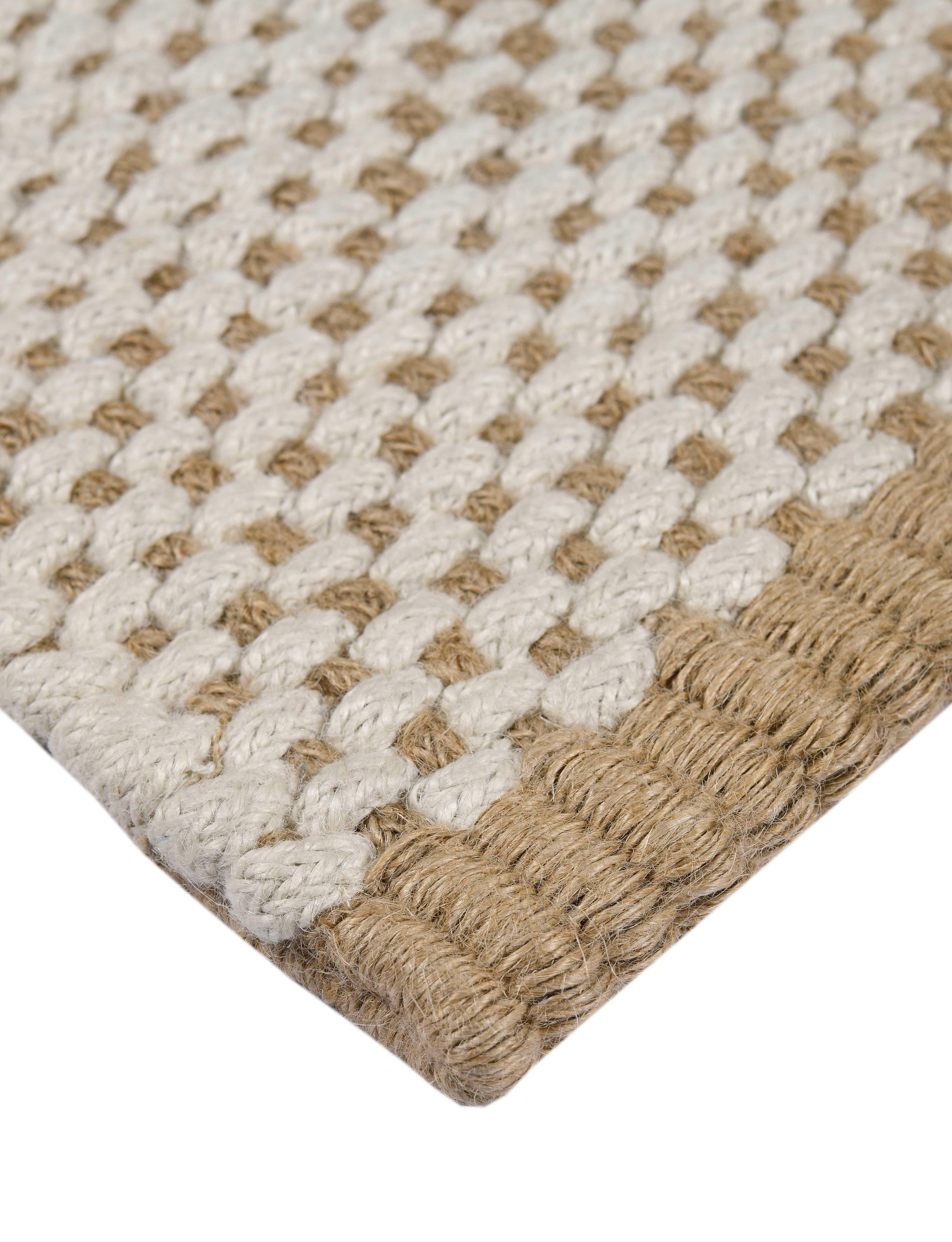 Hand-Woven Robur, Ivory, Handwoven Face 100% Jute, 6' x 9' For Sale