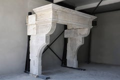 Robust Antique French Castle Fireplace, Louis XIII