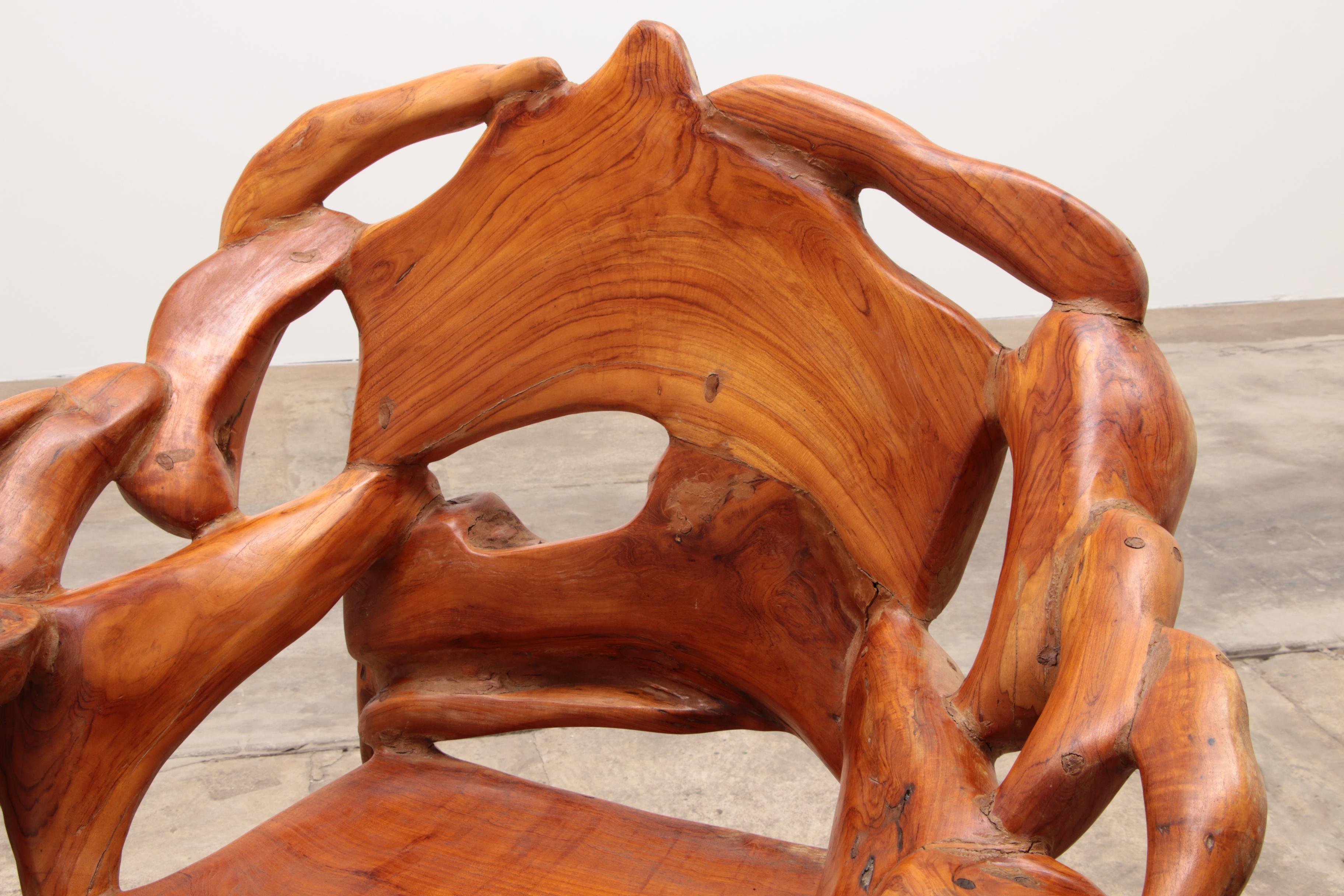 Sillón robusto de madera reciclada al estilo de Andrianna Shamaris US en venta 2