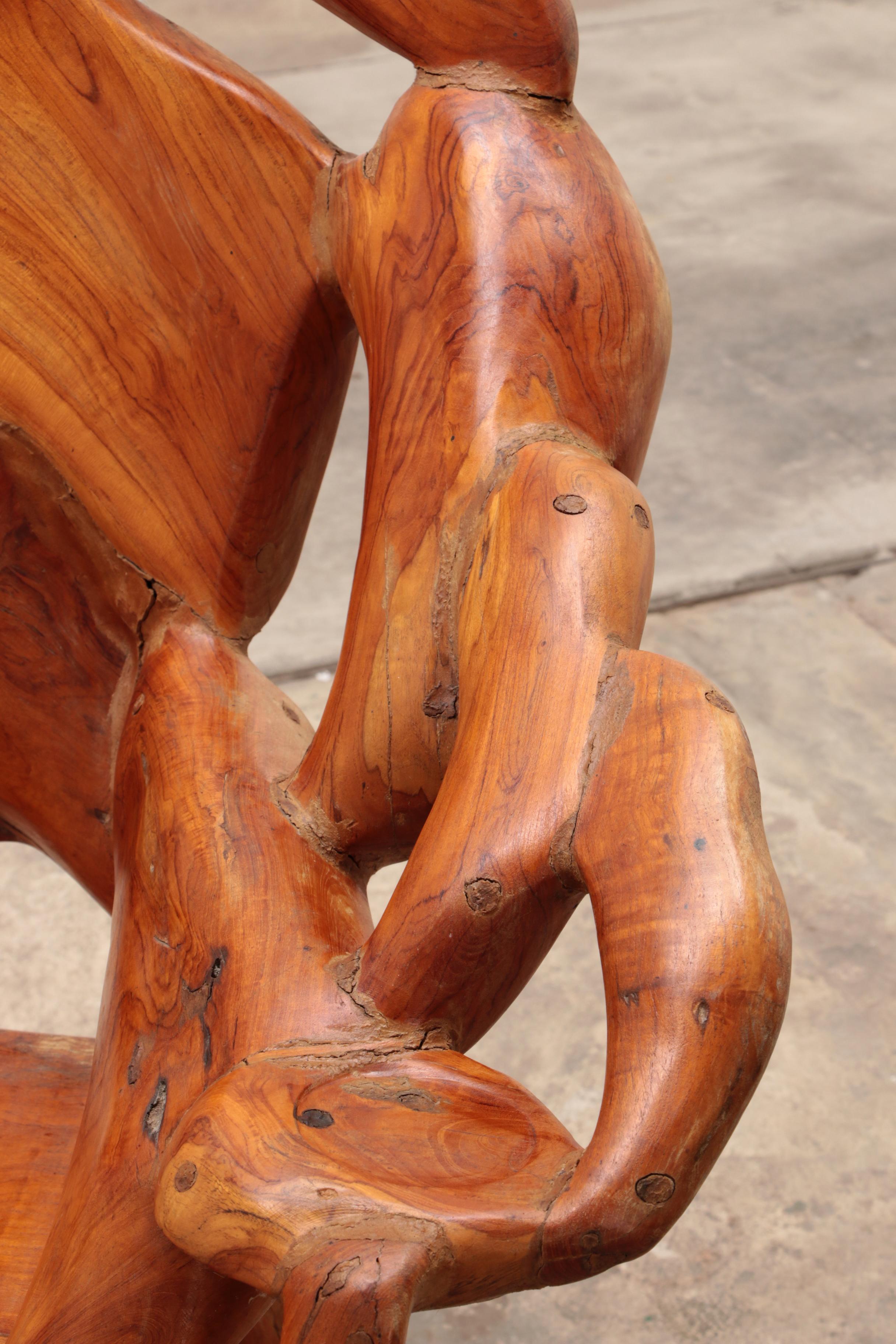 Sillón robusto de madera reciclada al estilo de Andrianna Shamaris US en venta 3