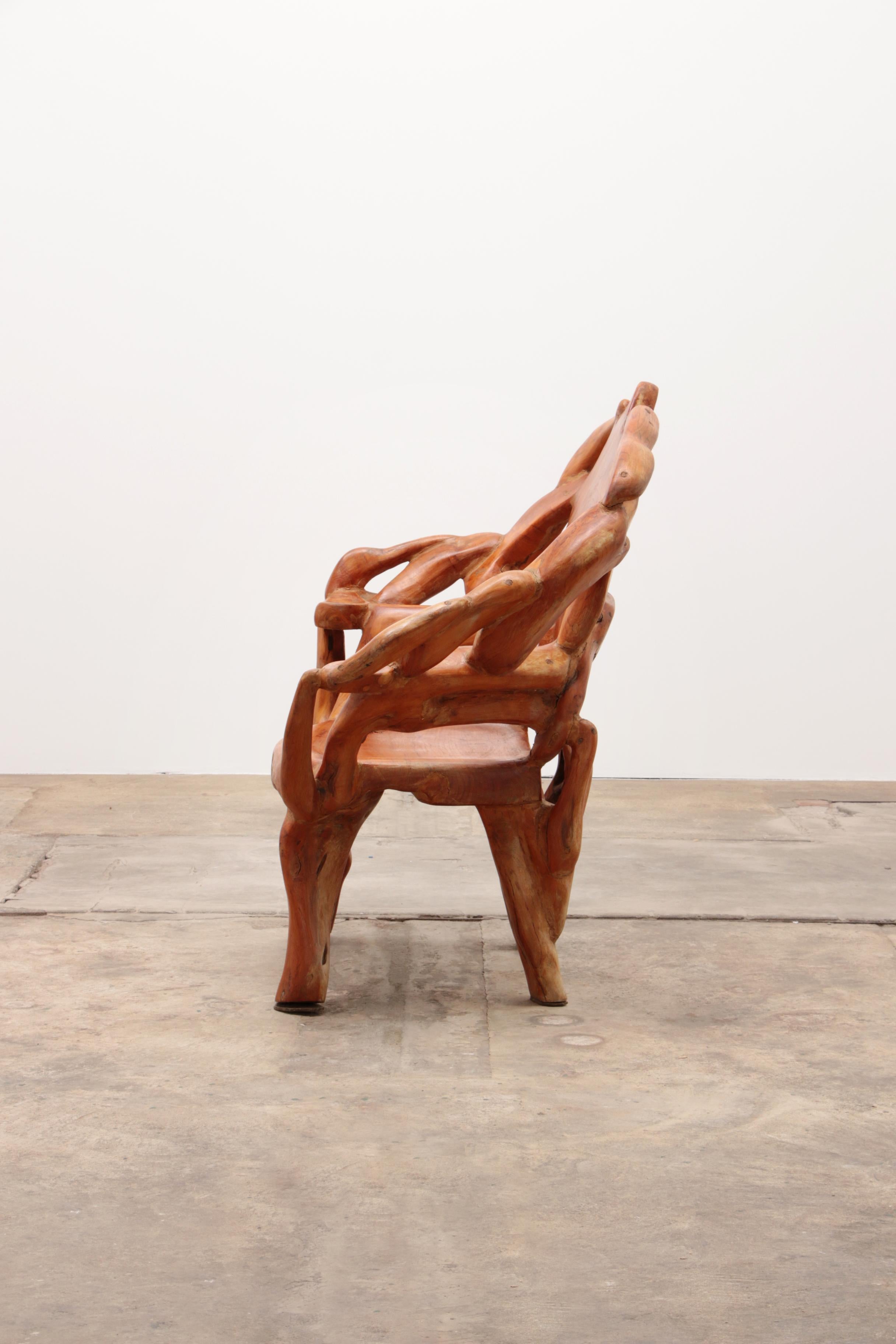 Sillón robusto de madera reciclada al estilo de Andrianna Shamaris US Brutalista en venta