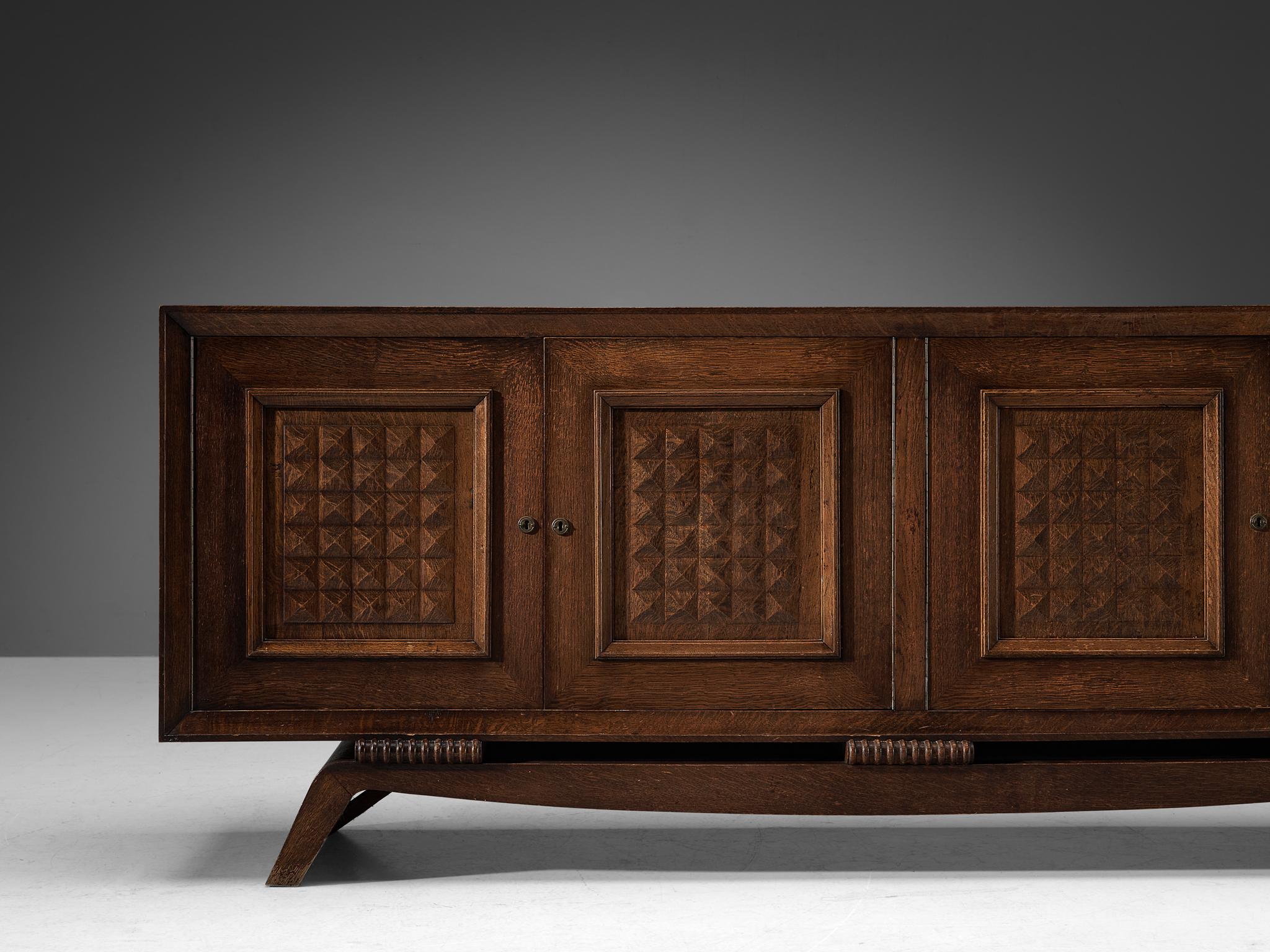 Robust Art Deco Italian Sideboard in Oak 1