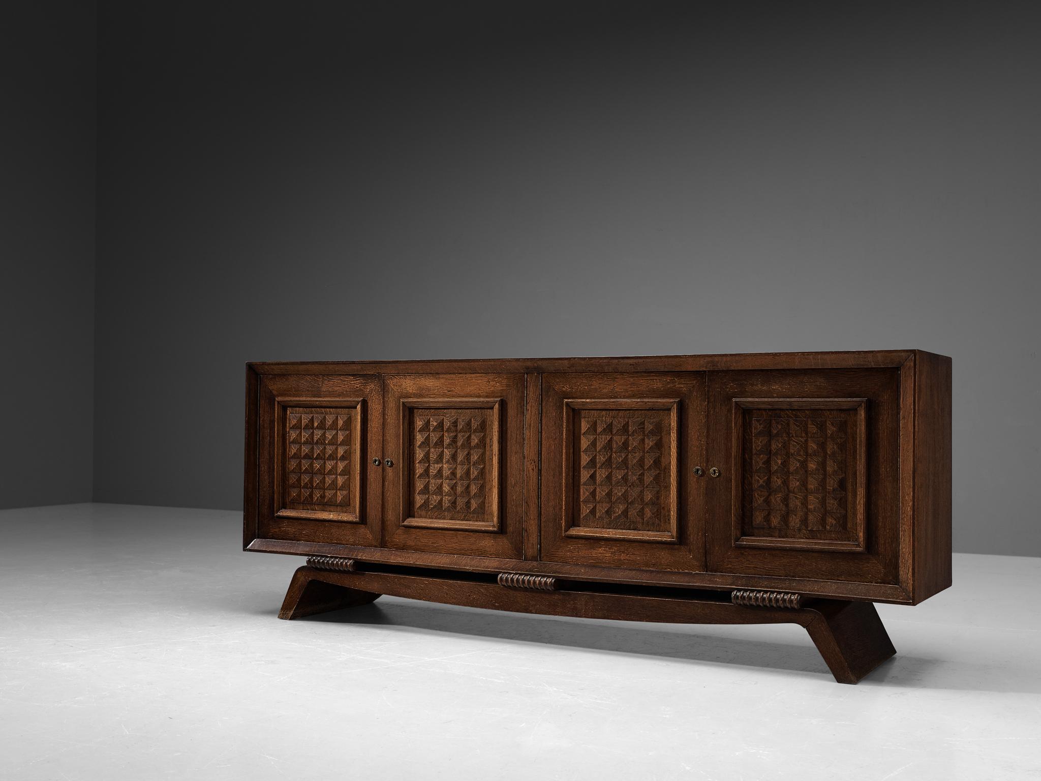 Robust Art Deco Italian Sideboard in Oak 3