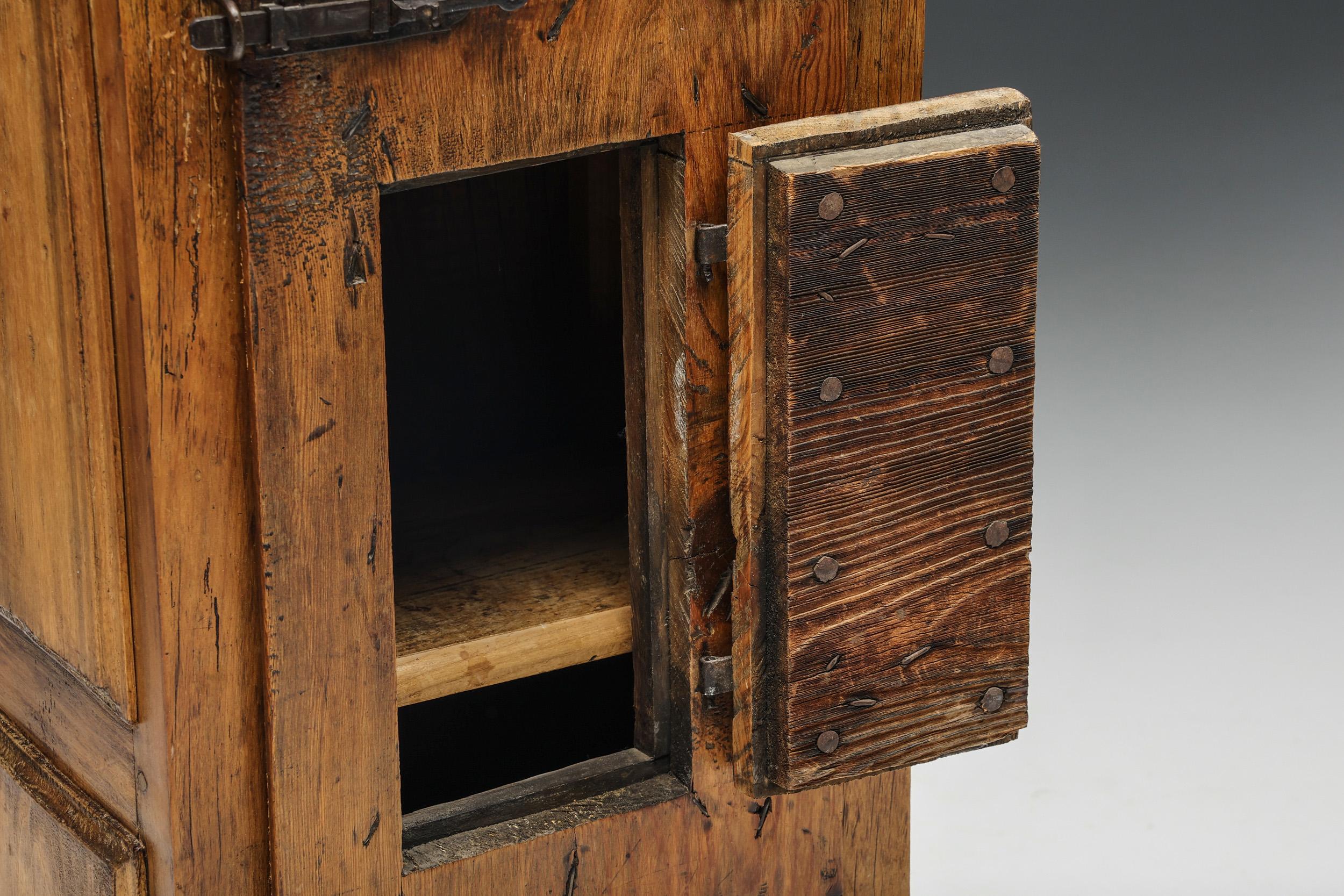 Robust Cabinet, Confiturier, Artisan Solid Wood, French Craftsmanship, ca 1900 7