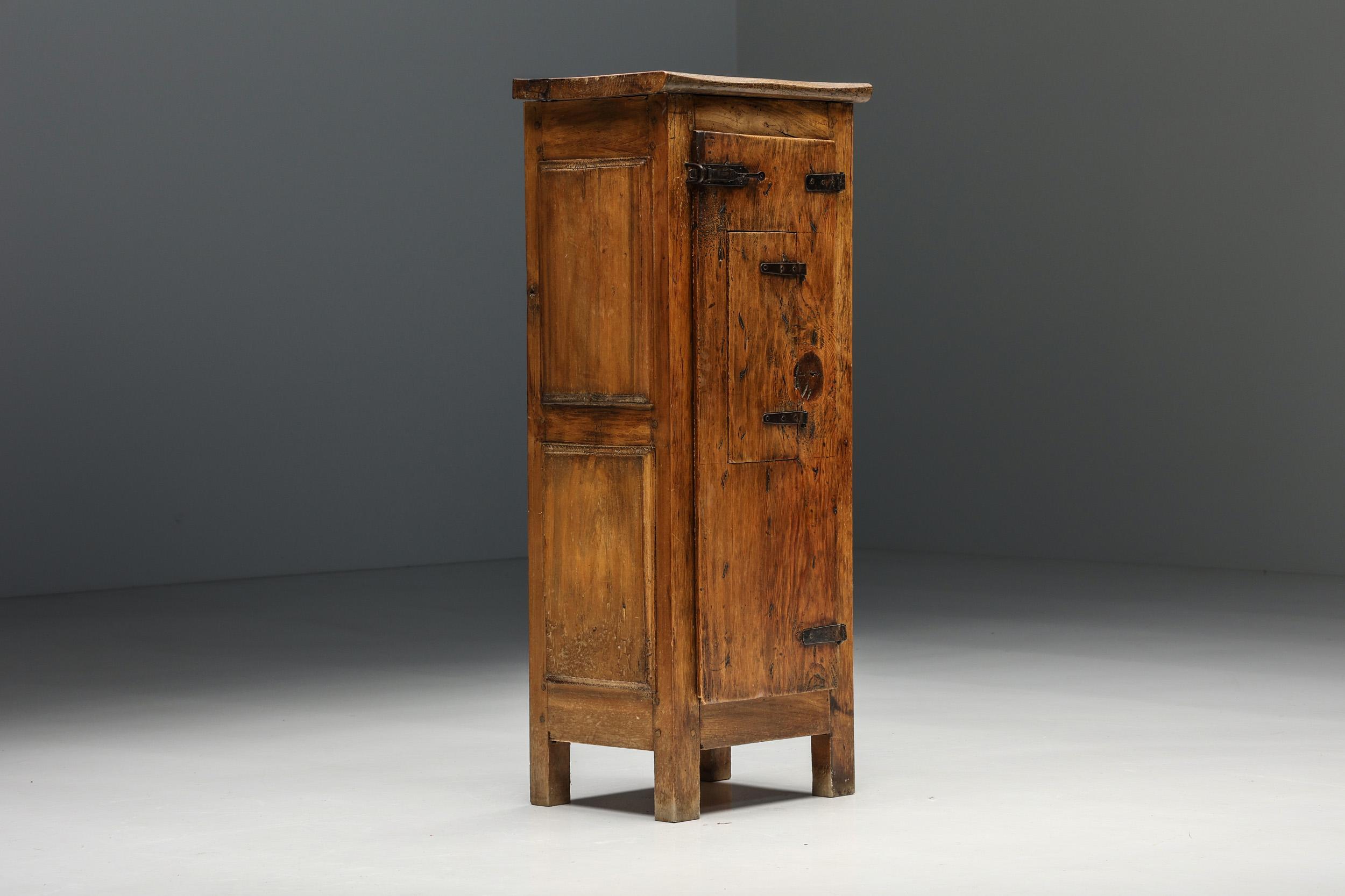Robust Cabinet, Confiturier, Artisan Solid Wood, French Craftsmanship, ca 1900 1