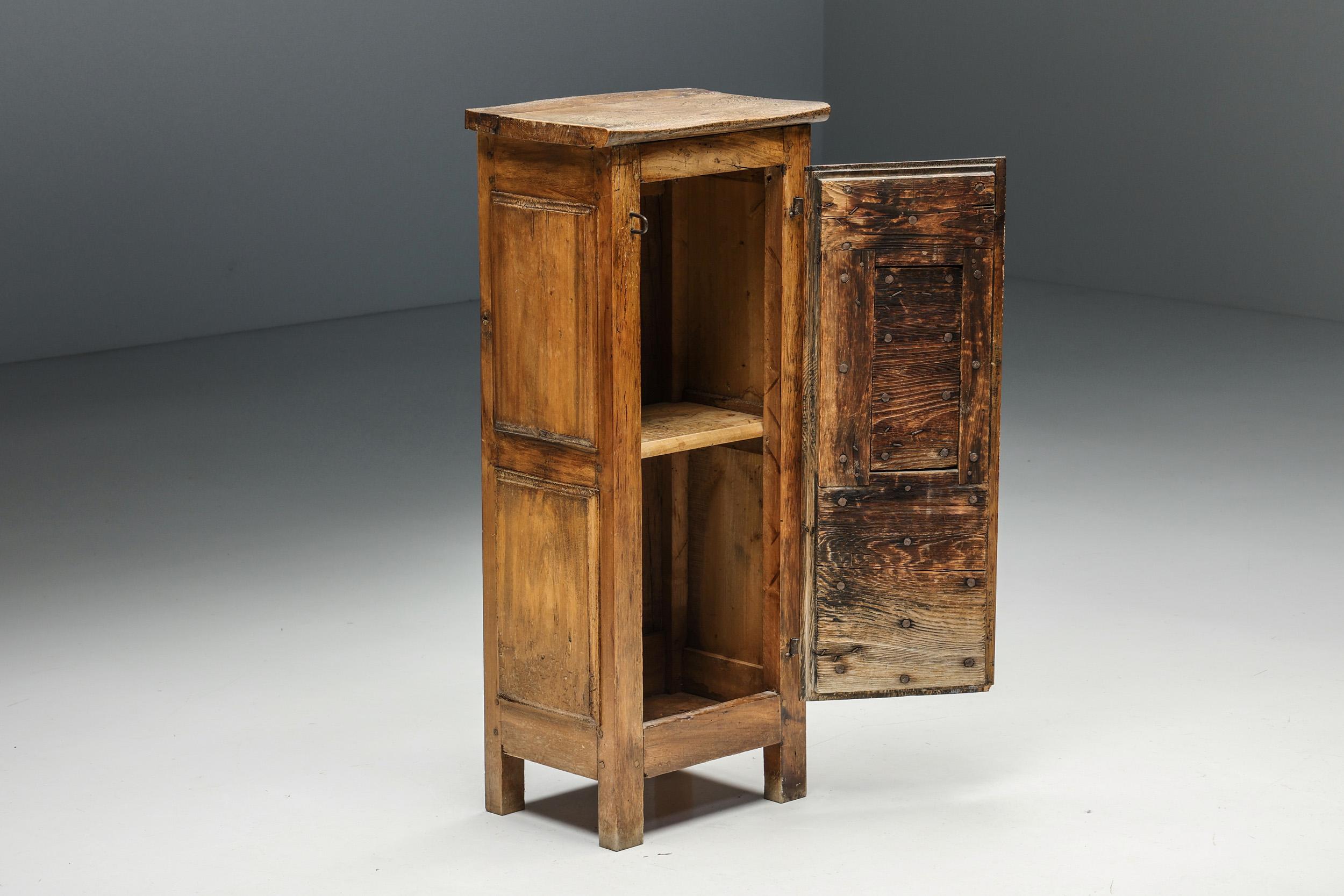 Robust Cabinet, Confiturier, Artisan Solid Wood, French Craftsmanship, ca 1900 2