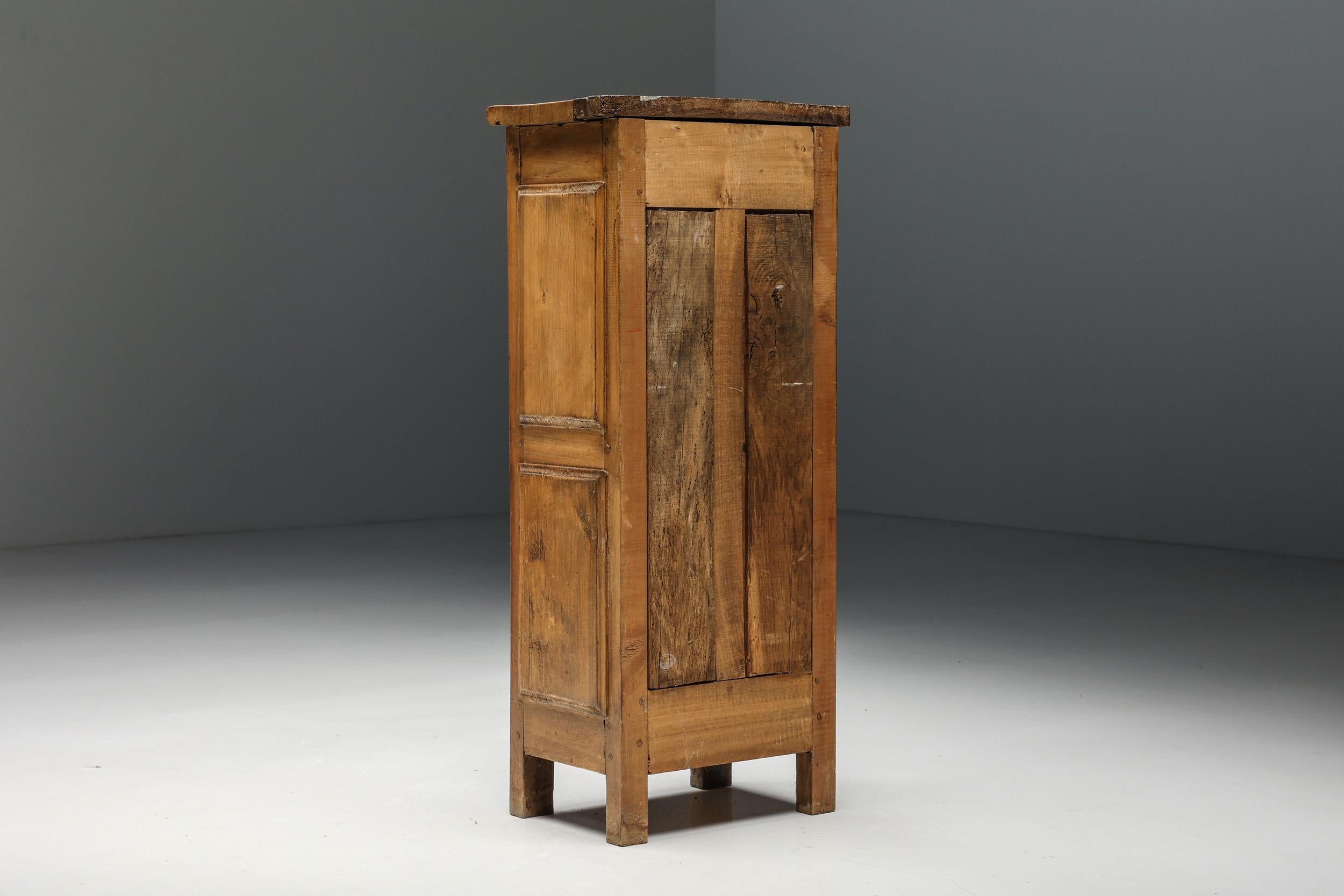 Robust Cabinet, Confiturier, Artisan Solid Wood, French Craftsmanship, ca 1900 4