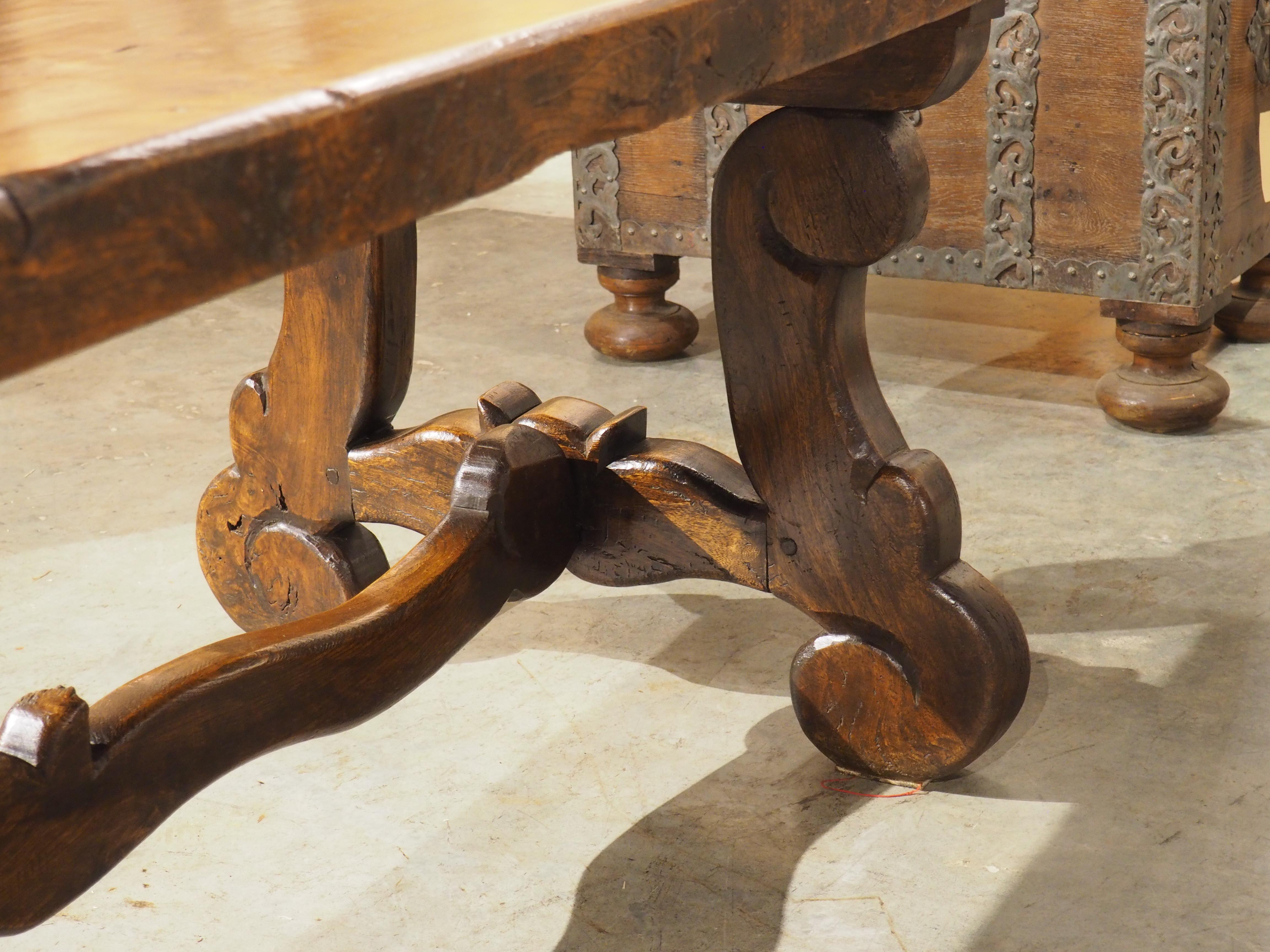 Robust Carved Elm Dining Table from Spain, Early 1900s For Sale 6
