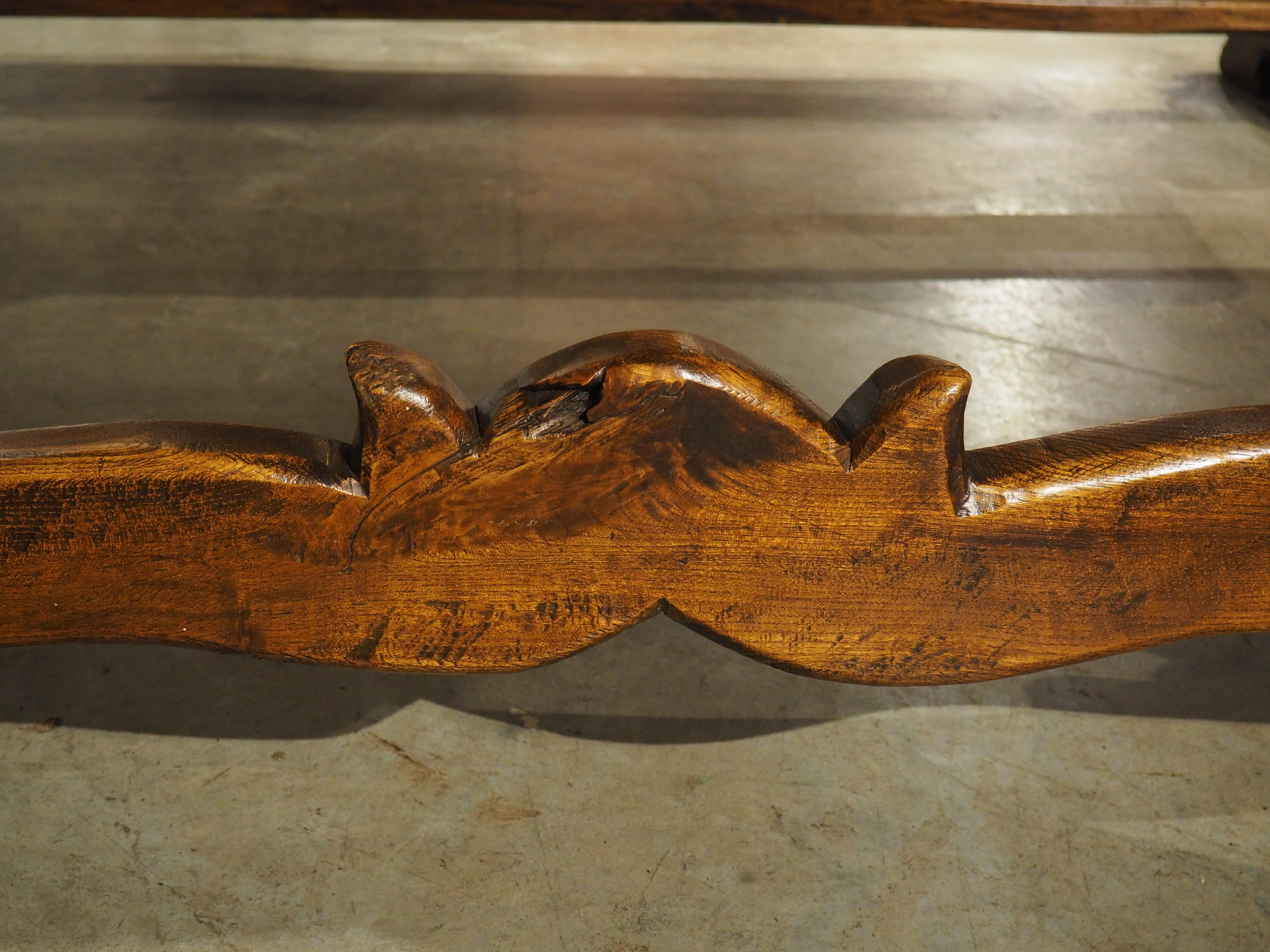 Robust Carved Elm Dining Table from Spain, Early 1900s For Sale 7