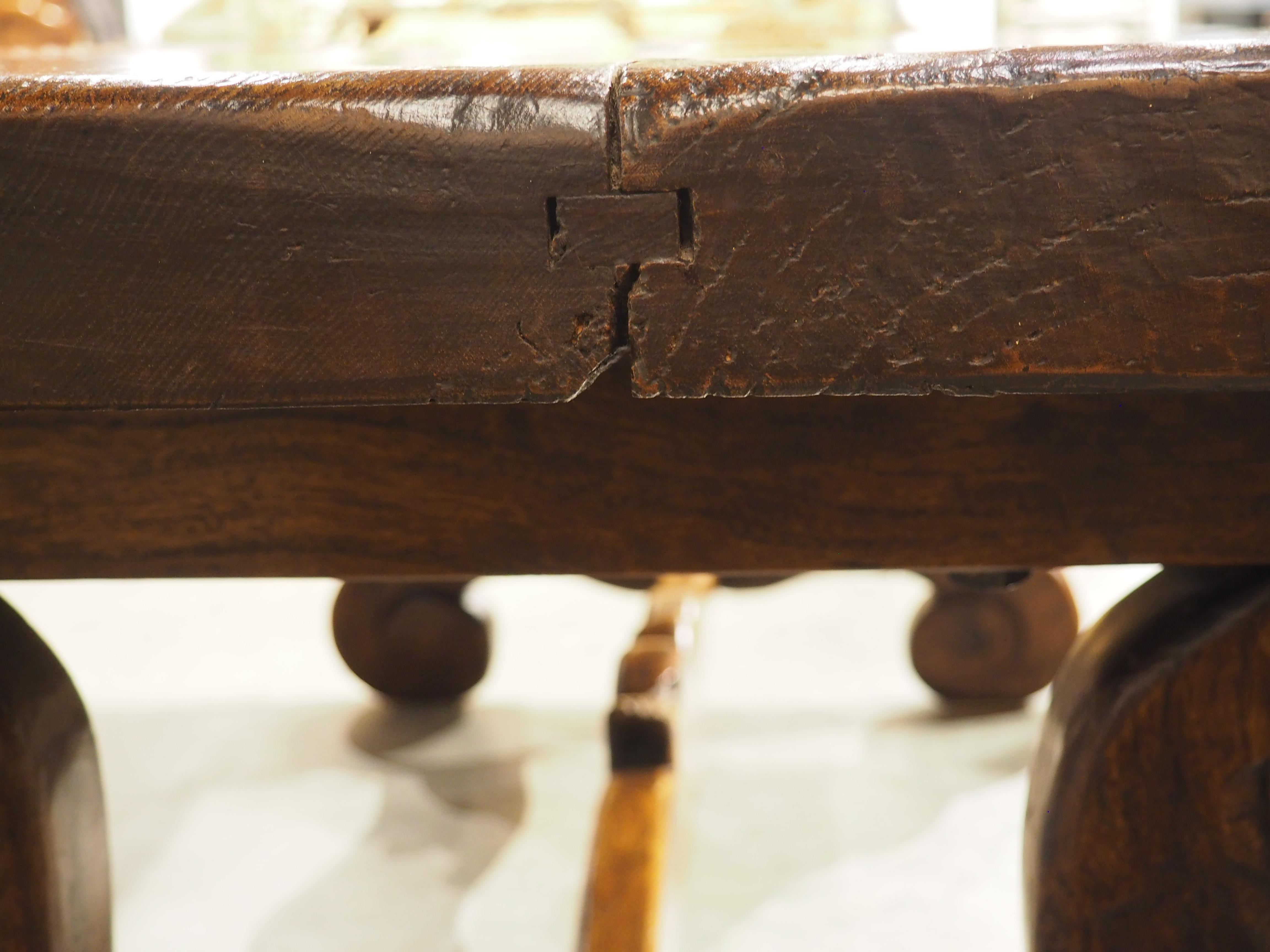 Robust Carved Elm Dining Table from Spain, Early 1900s For Sale 12