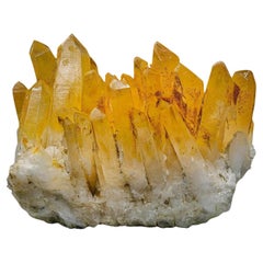 Robust Cluster Of Elongated Quartz Crystal With Iron-Oxide Coating From Pakistan
