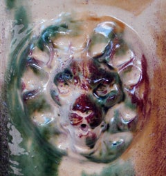 Robust French Anduze Style Yellow, Green and Brown Drip-Glazed Garden Pot