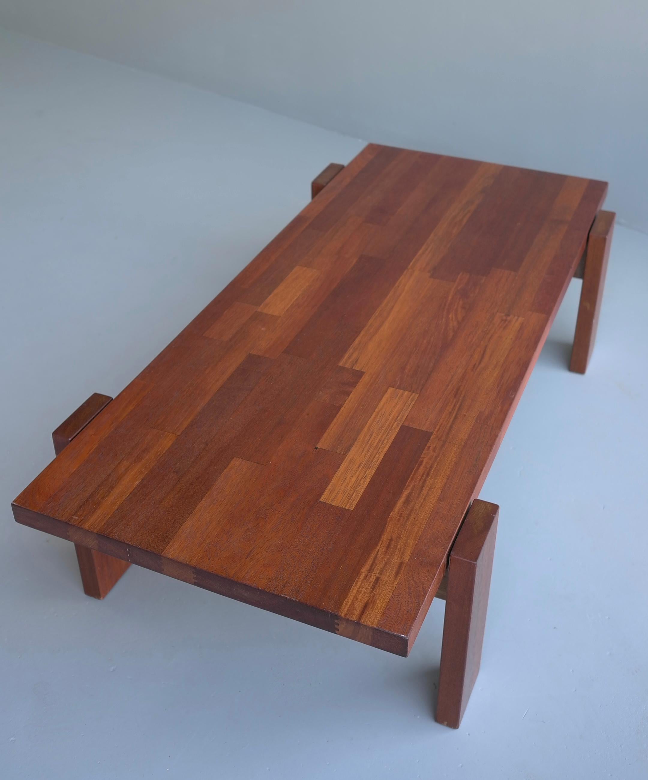 Robust Hardwood Coffee Table in Style of Jorge Zalszupin, Brazil, 1960s For Sale 5