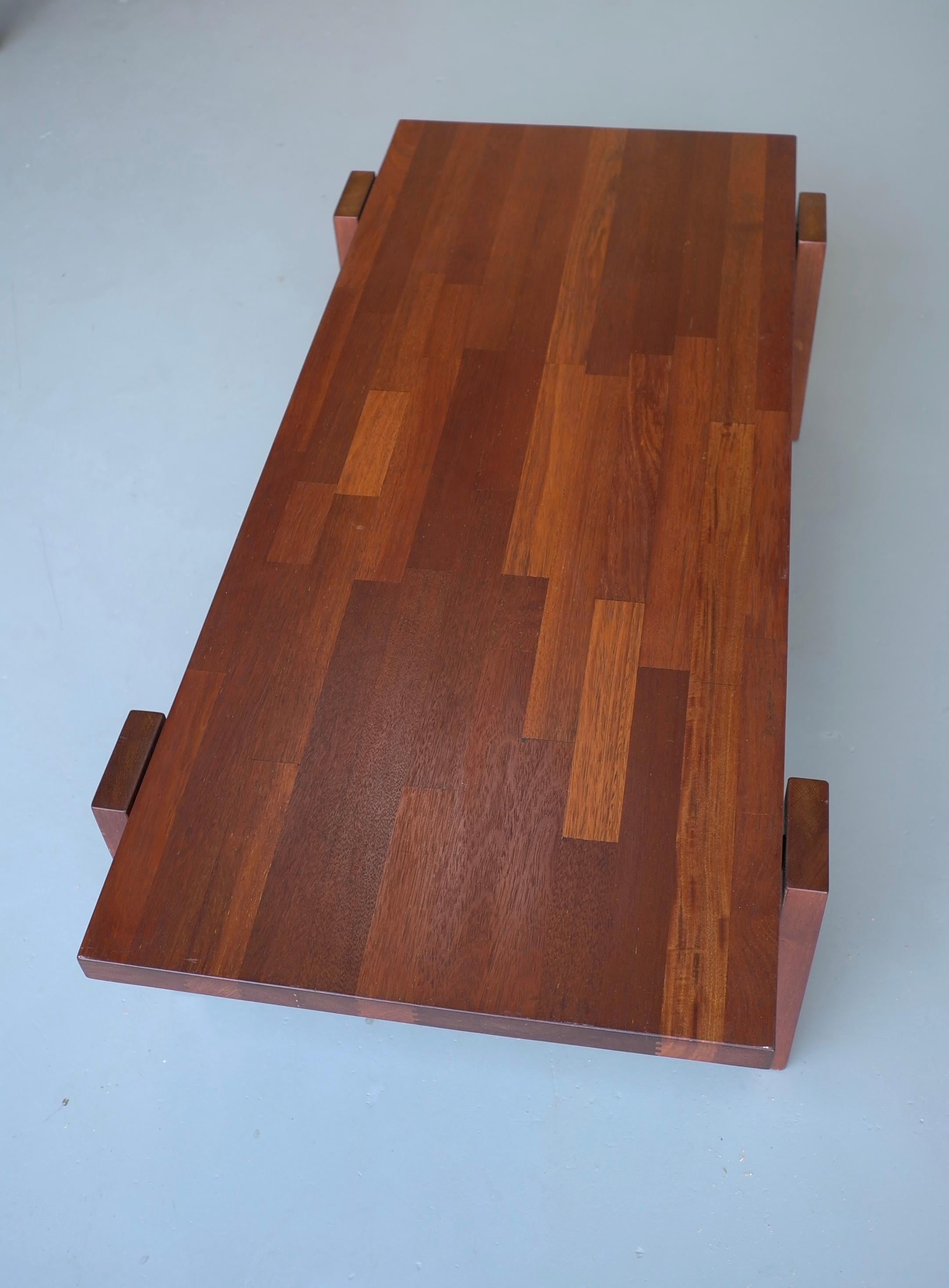 Brazilian Robust Hardwood Coffee Table in Style of Jorge Zalszupin, Brazil, 1960s For Sale