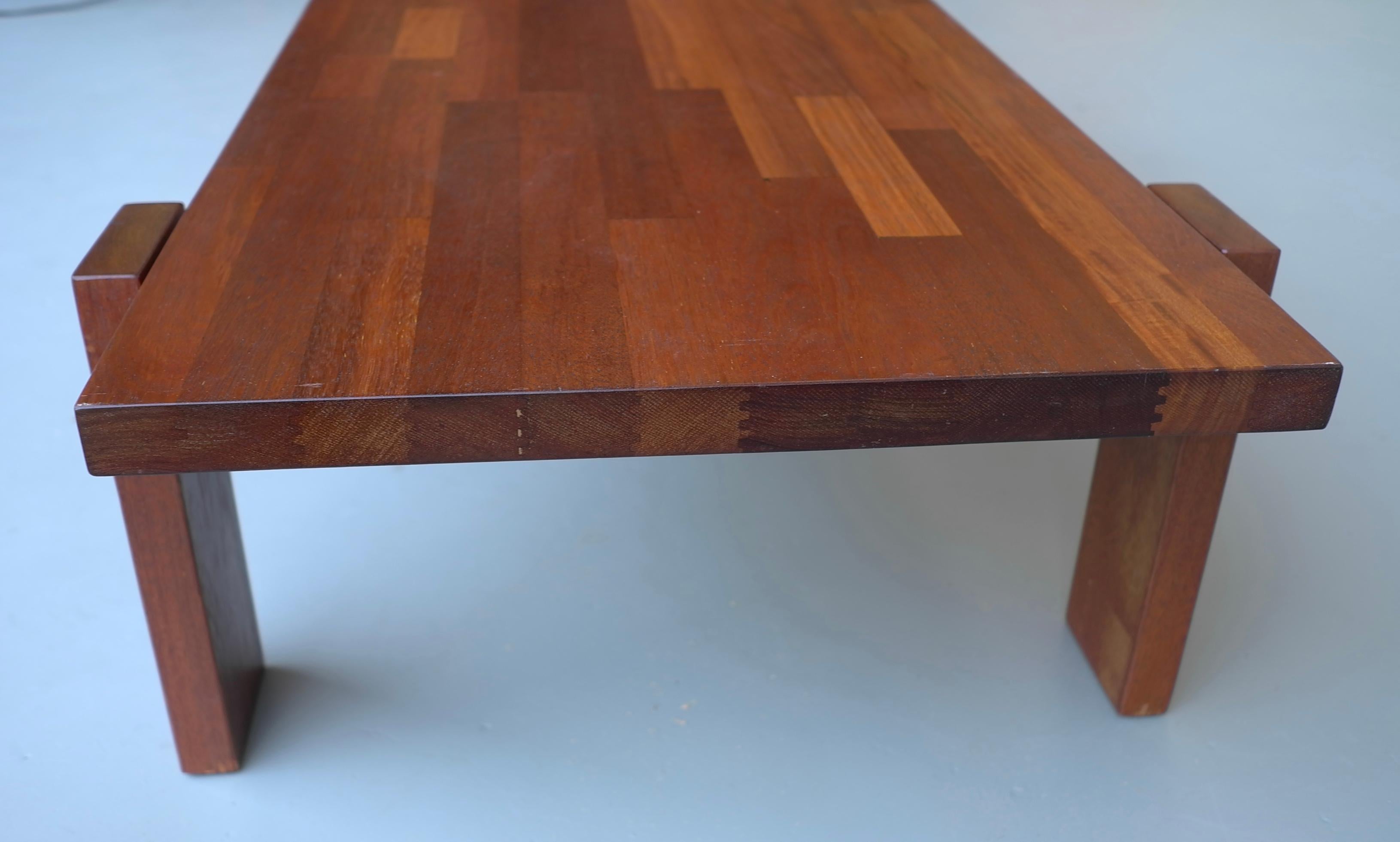Robust Hardwood Coffee Table in Style of Jorge Zalszupin, Brazil, 1960s In Good Condition For Sale In Den Haag, NL